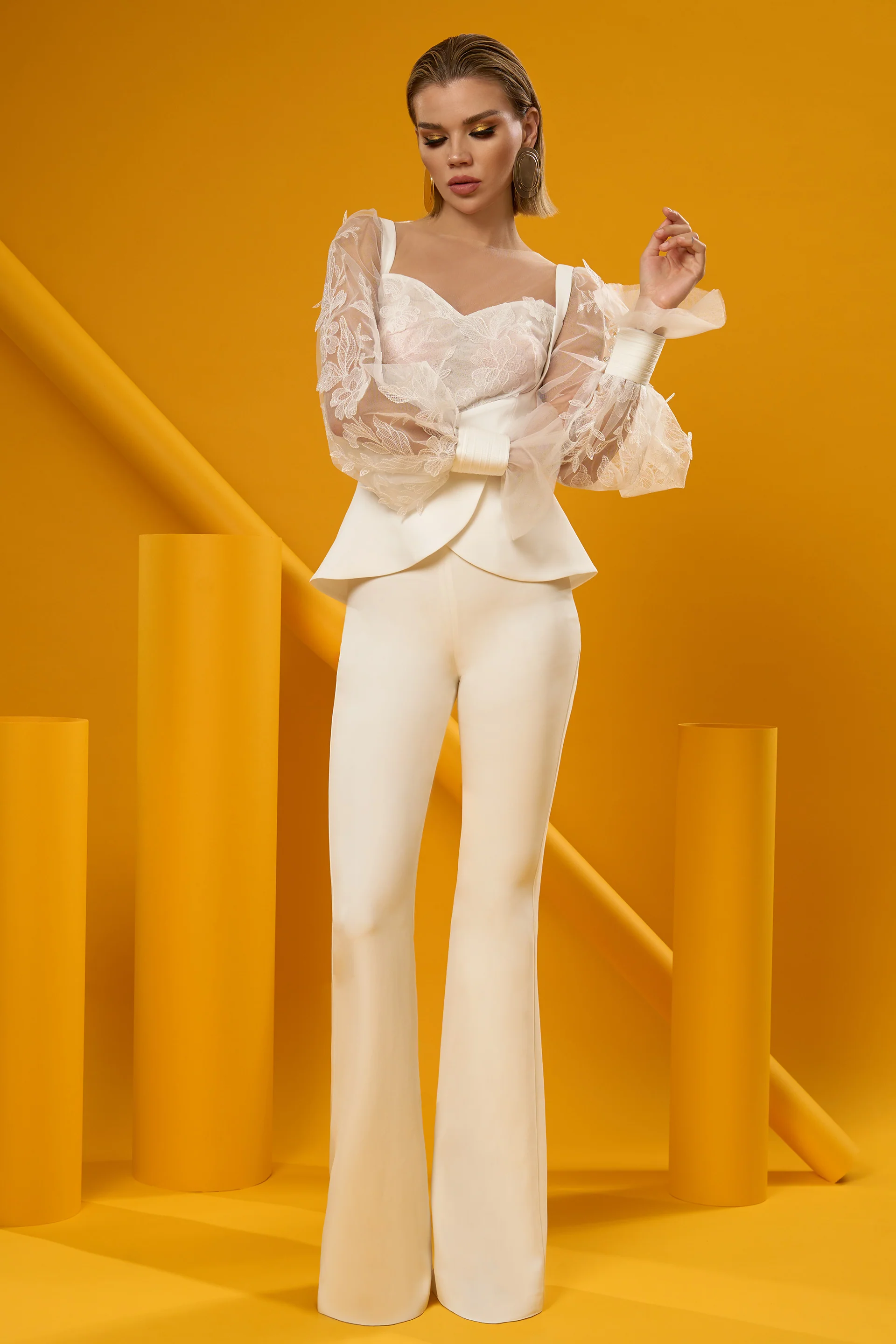 Bluza cu flori 3D si matase Lumière CA29 - Image 3