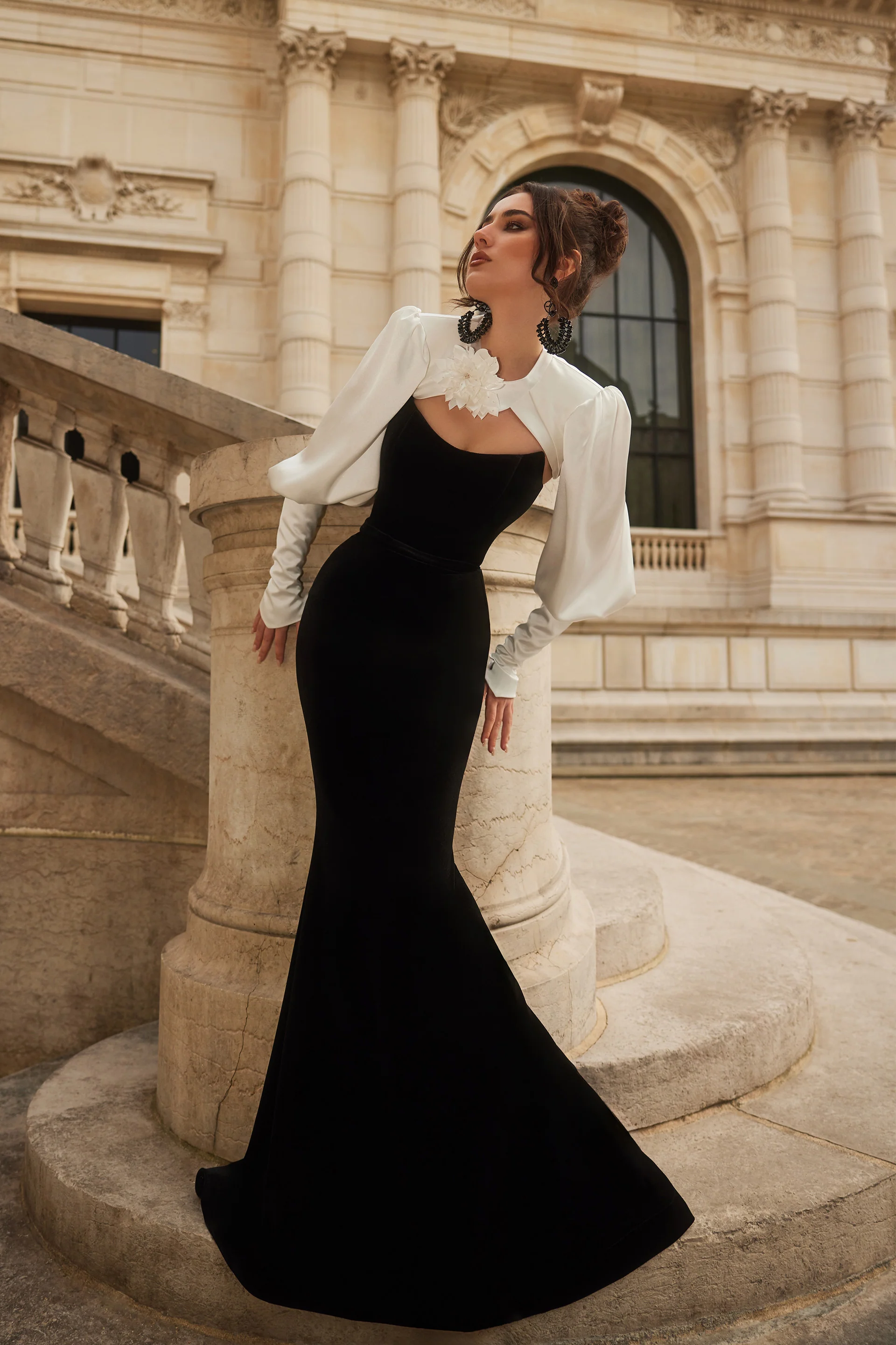 Rochie de seara lunga tip sirena confectionata din catifea Alejandra CA121 - Image 14