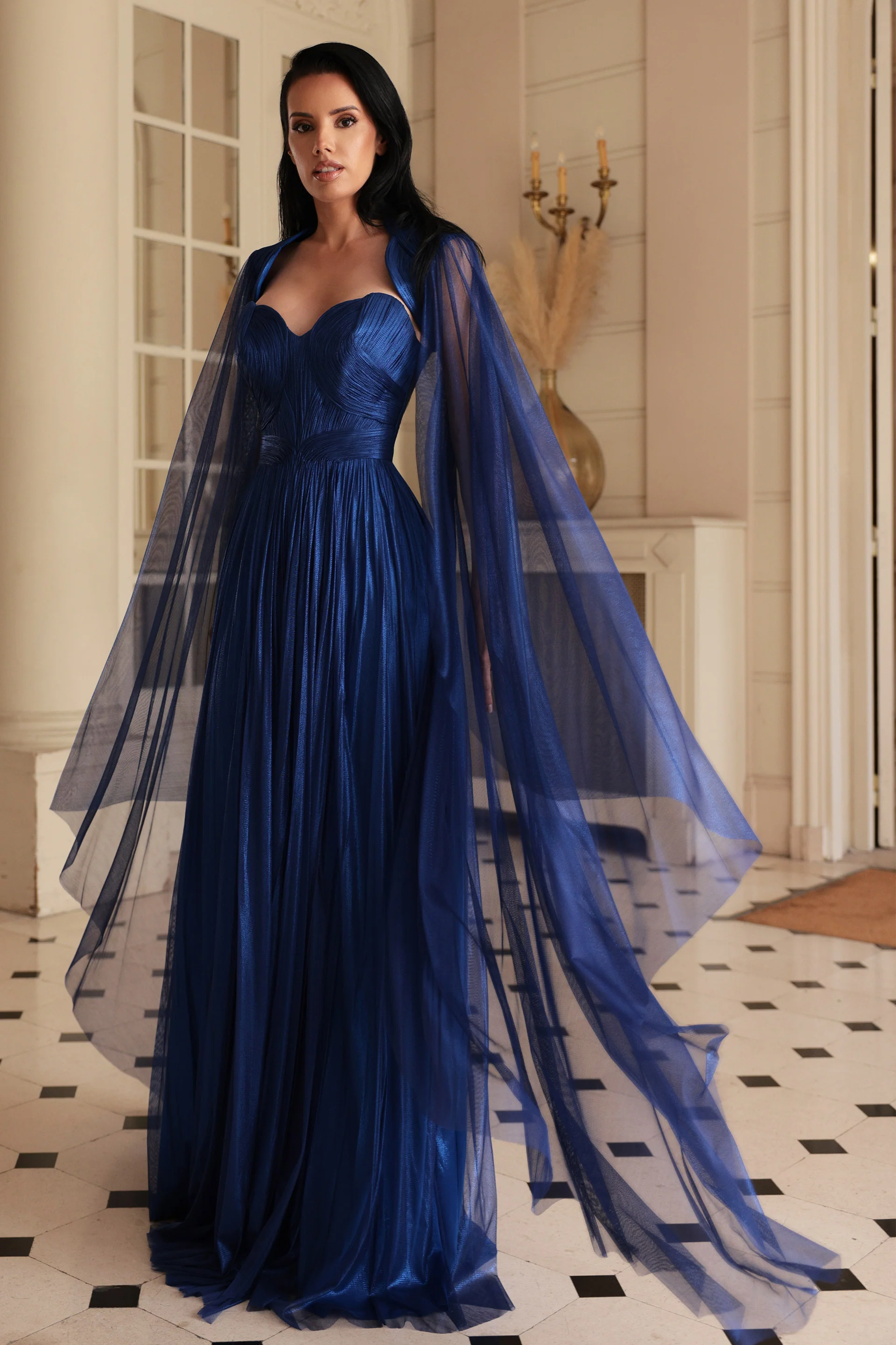 Rochie de seara lunga din tul de matase peliculizat Elara CA182 - Image 10