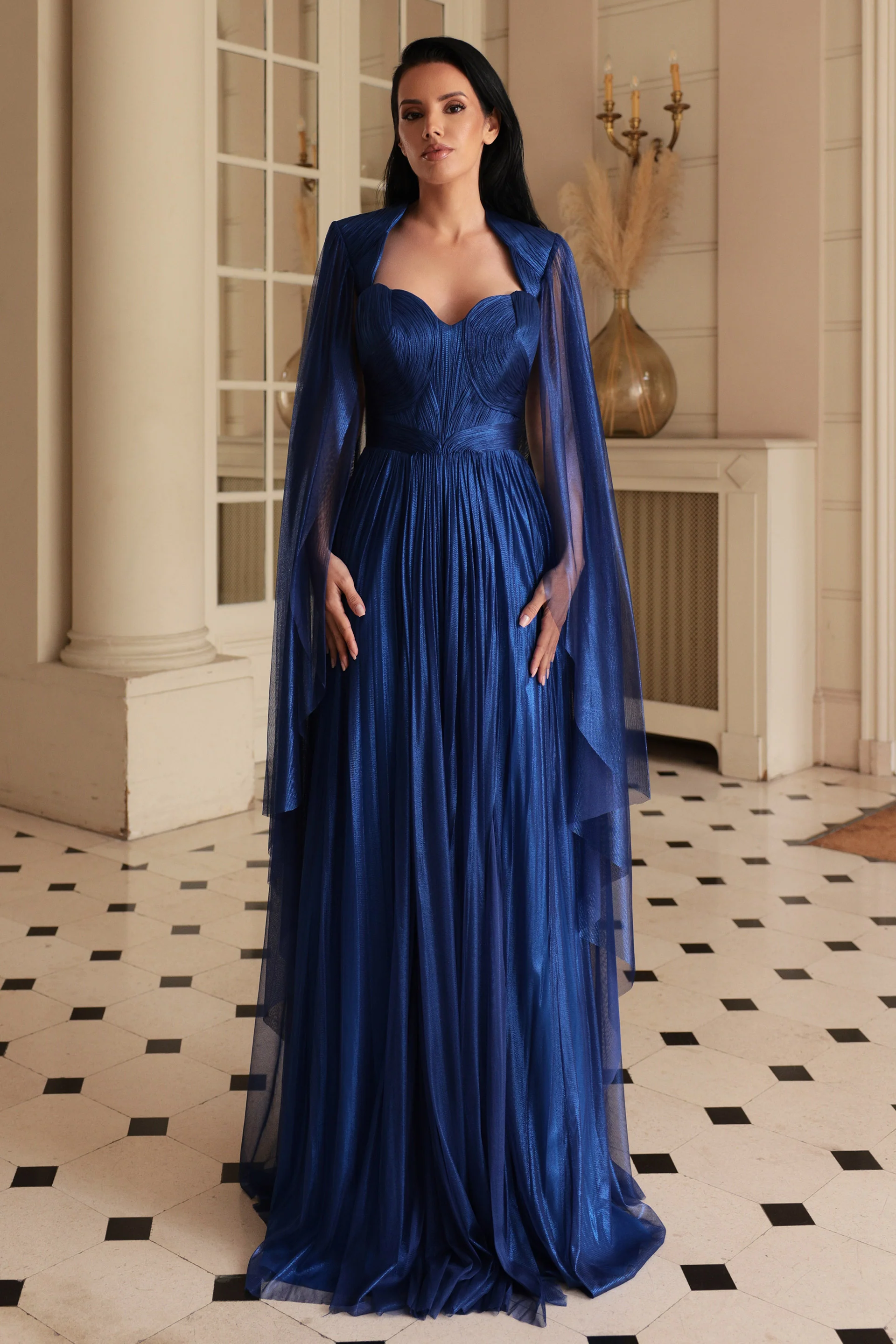 Rochie de seara lunga din tul de matase peliculizat Elara CA182 - Image 7