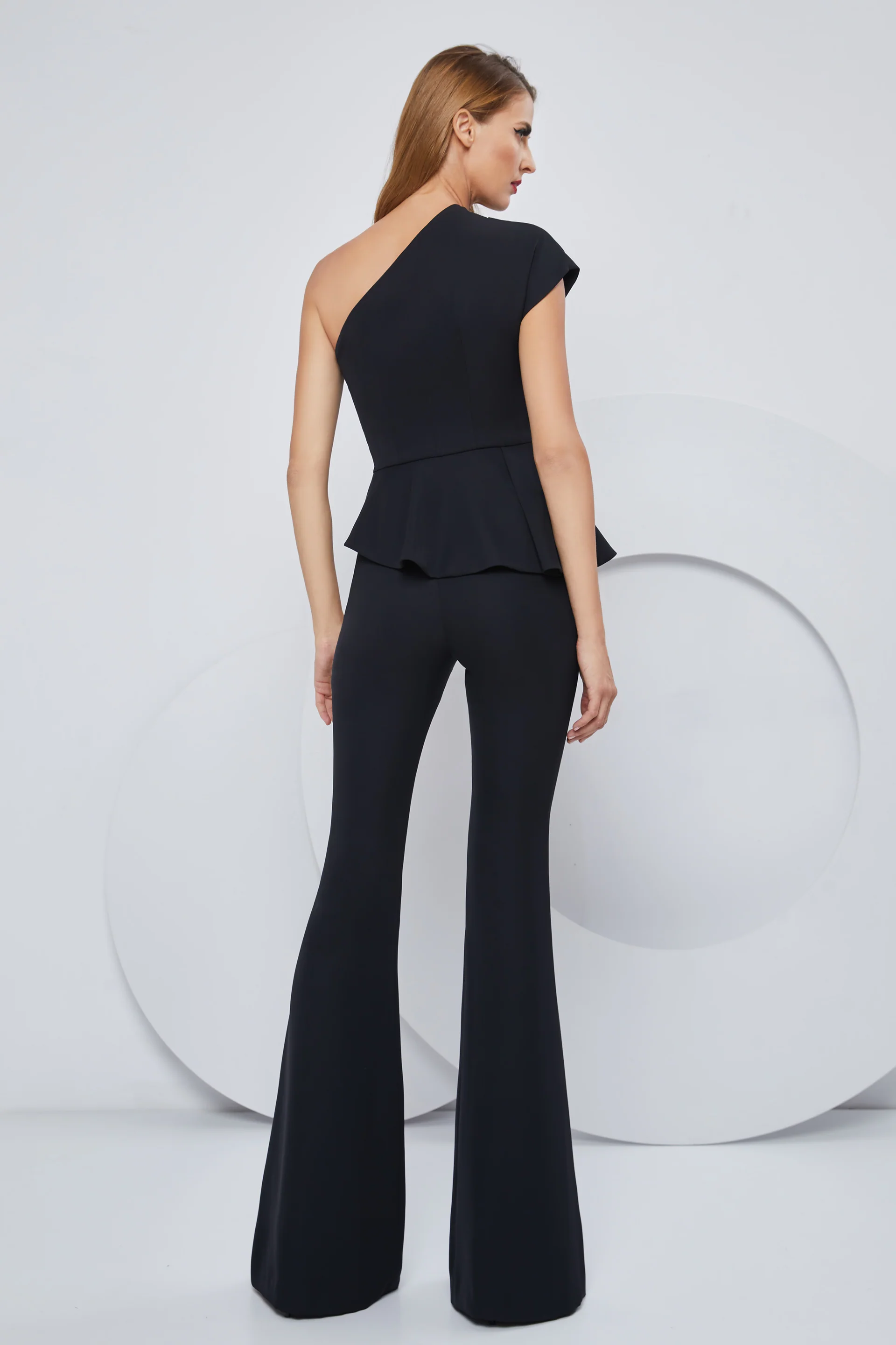 Pantaloni evazati confectionati din stretch-crepe CA1182 - Image 2