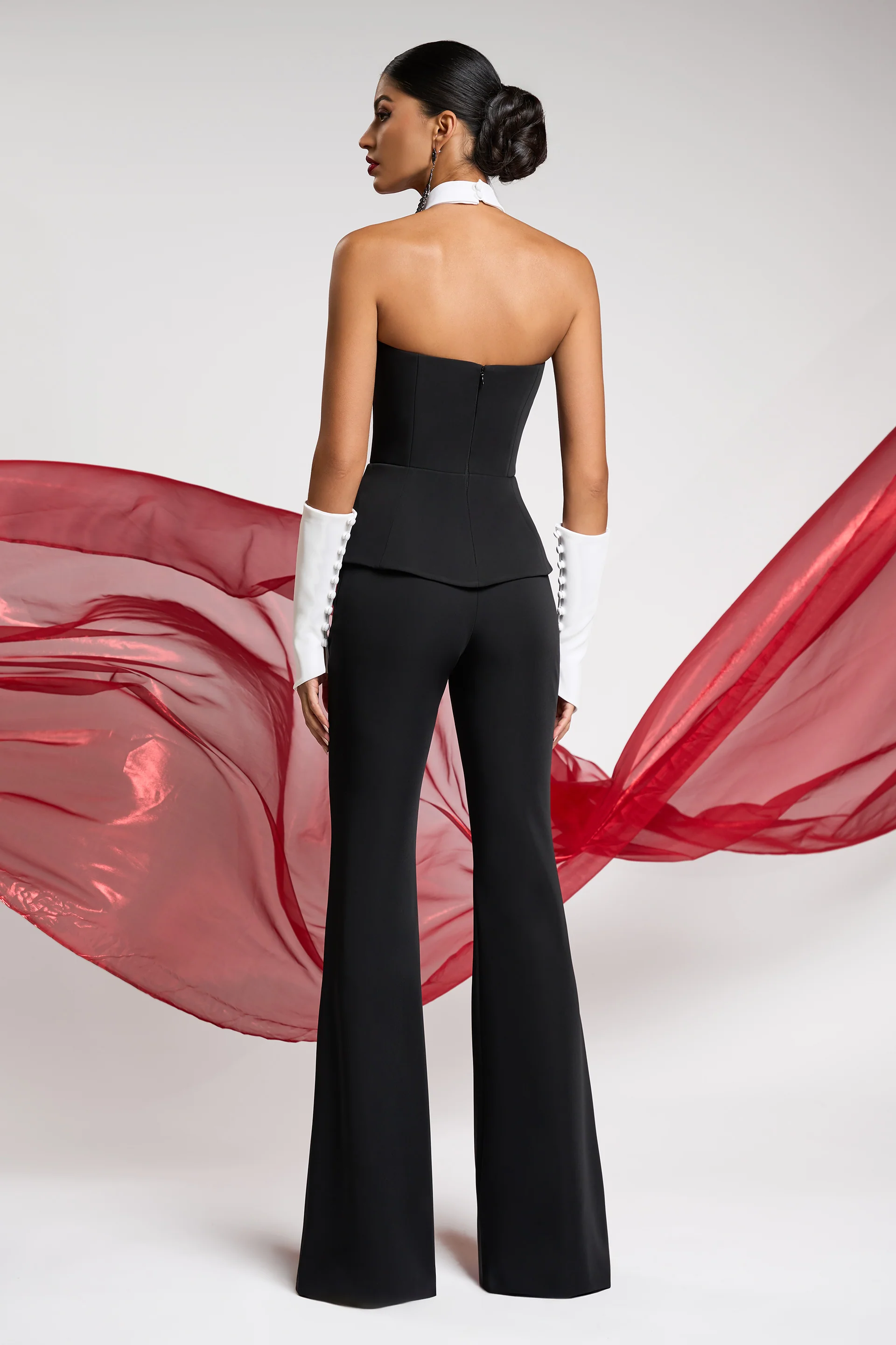 Pantaloni evazati din crepe Contemporary CA28 - Image 2