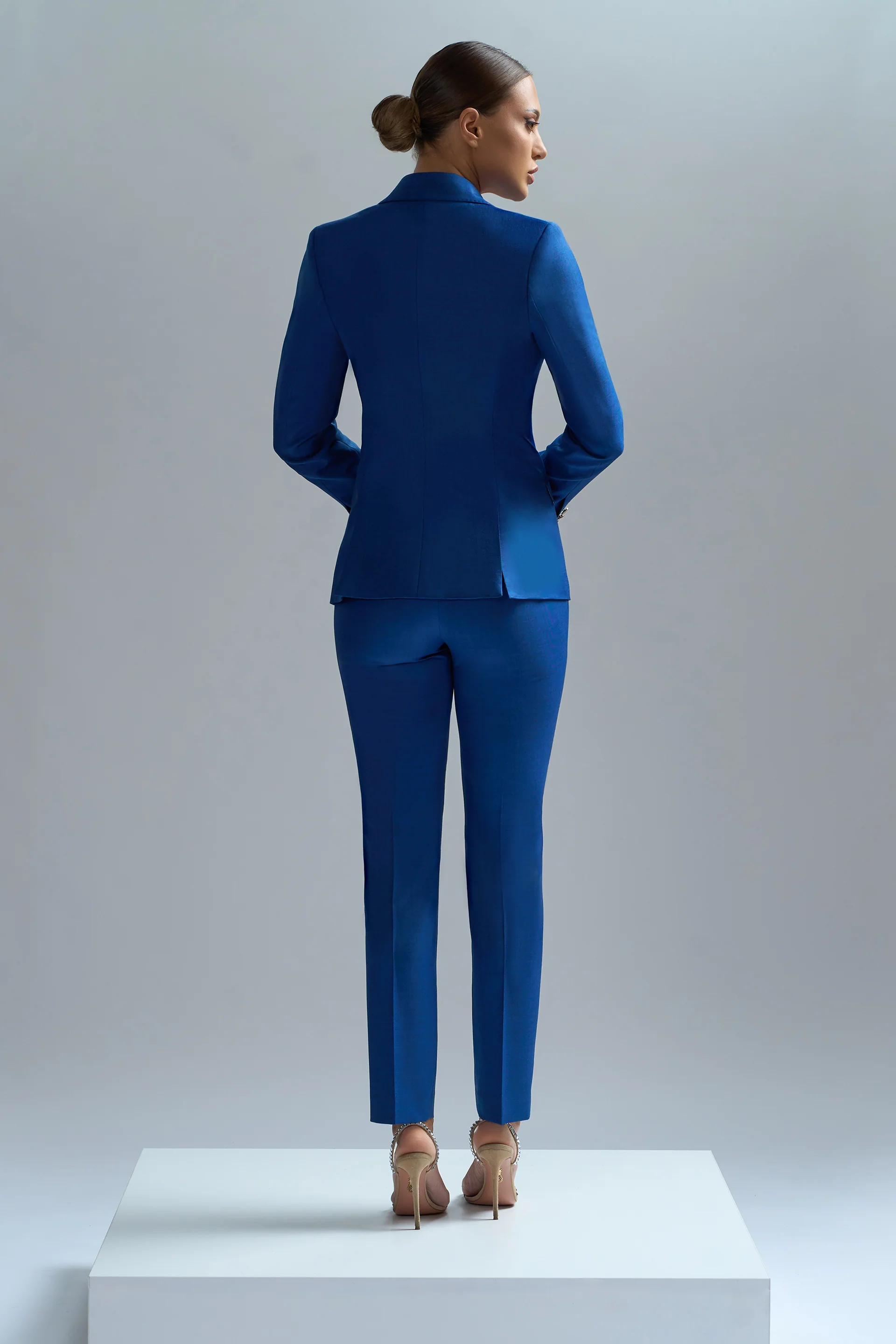 Pantaloni uni din lana premium C41 - Image 2