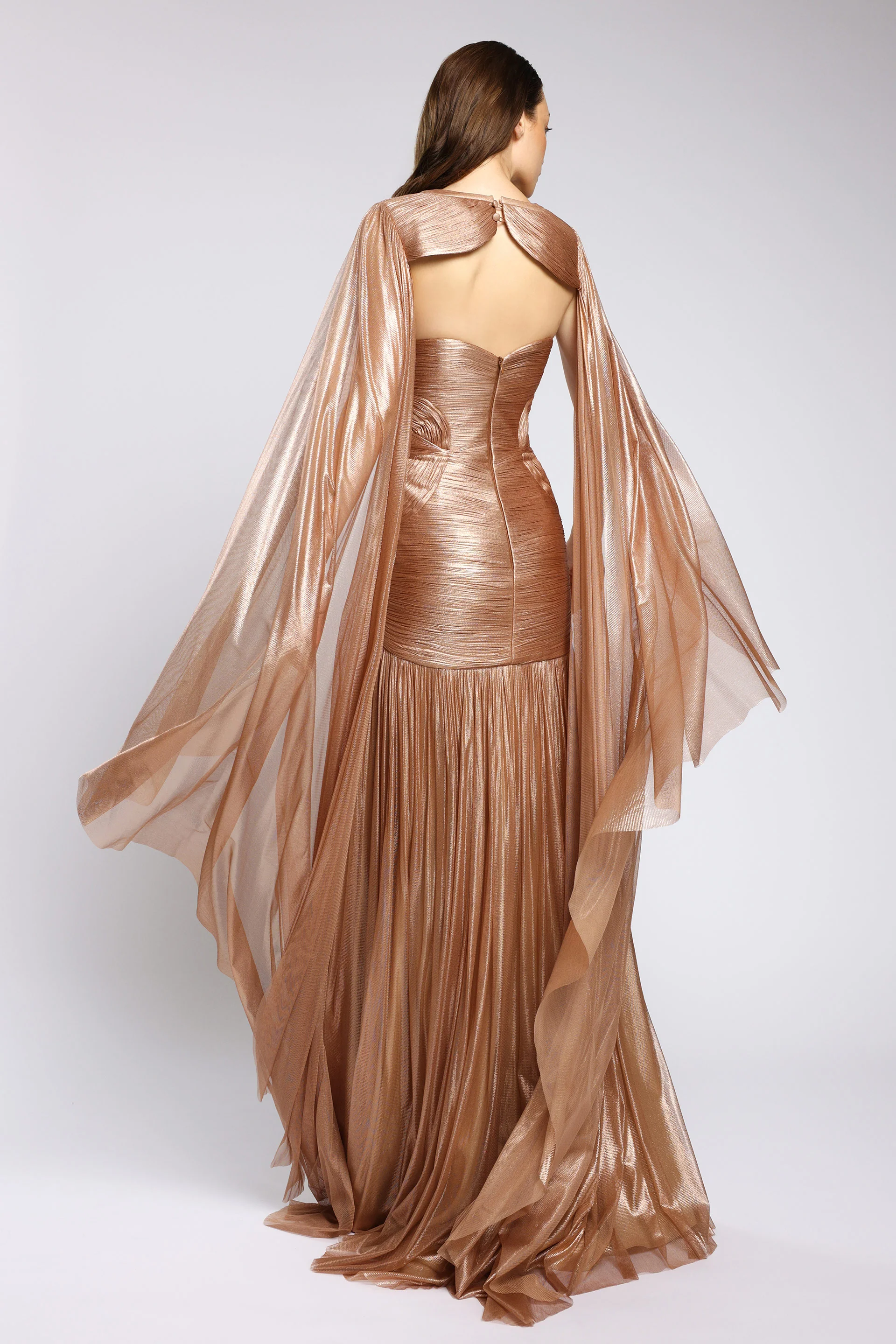Rochie couture din tul de matase peliculizat Zendaya CA161 - Image 10