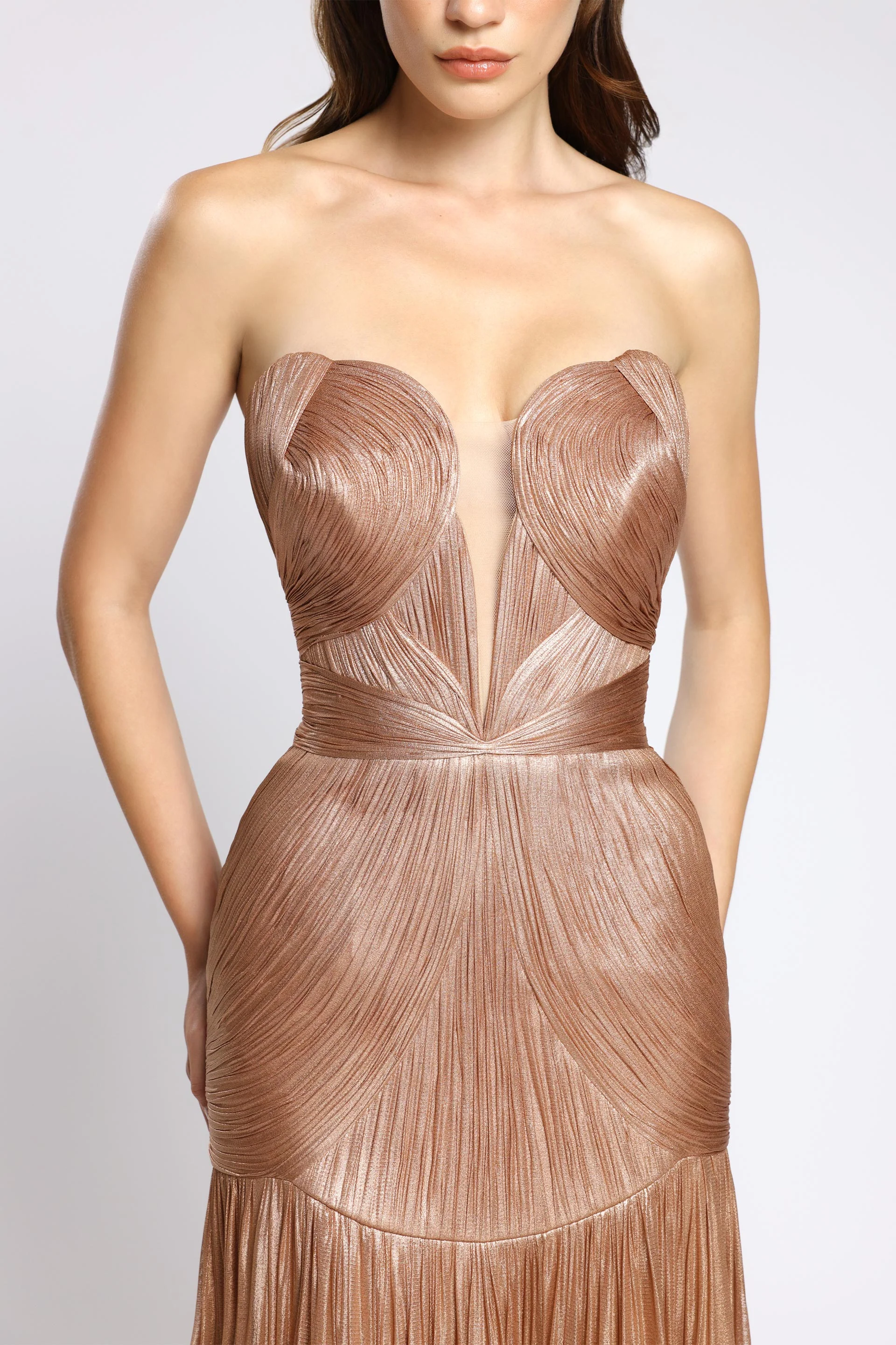 Rochie couture din tul de matase peliculizat Zendaya CA161 - Image 5