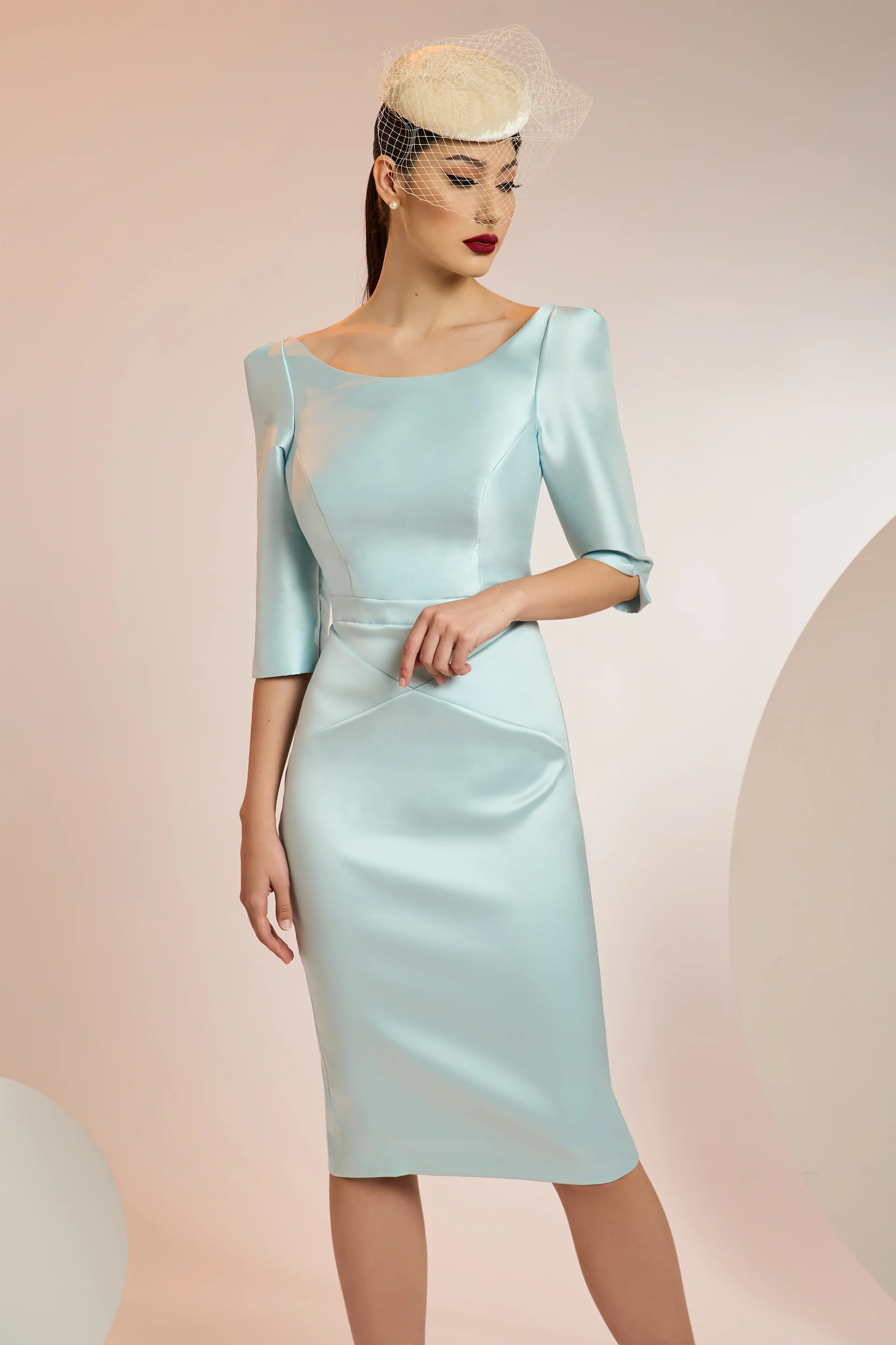 Rochie de cocktail confectionata din tafta elastica CA1350 - Image 3