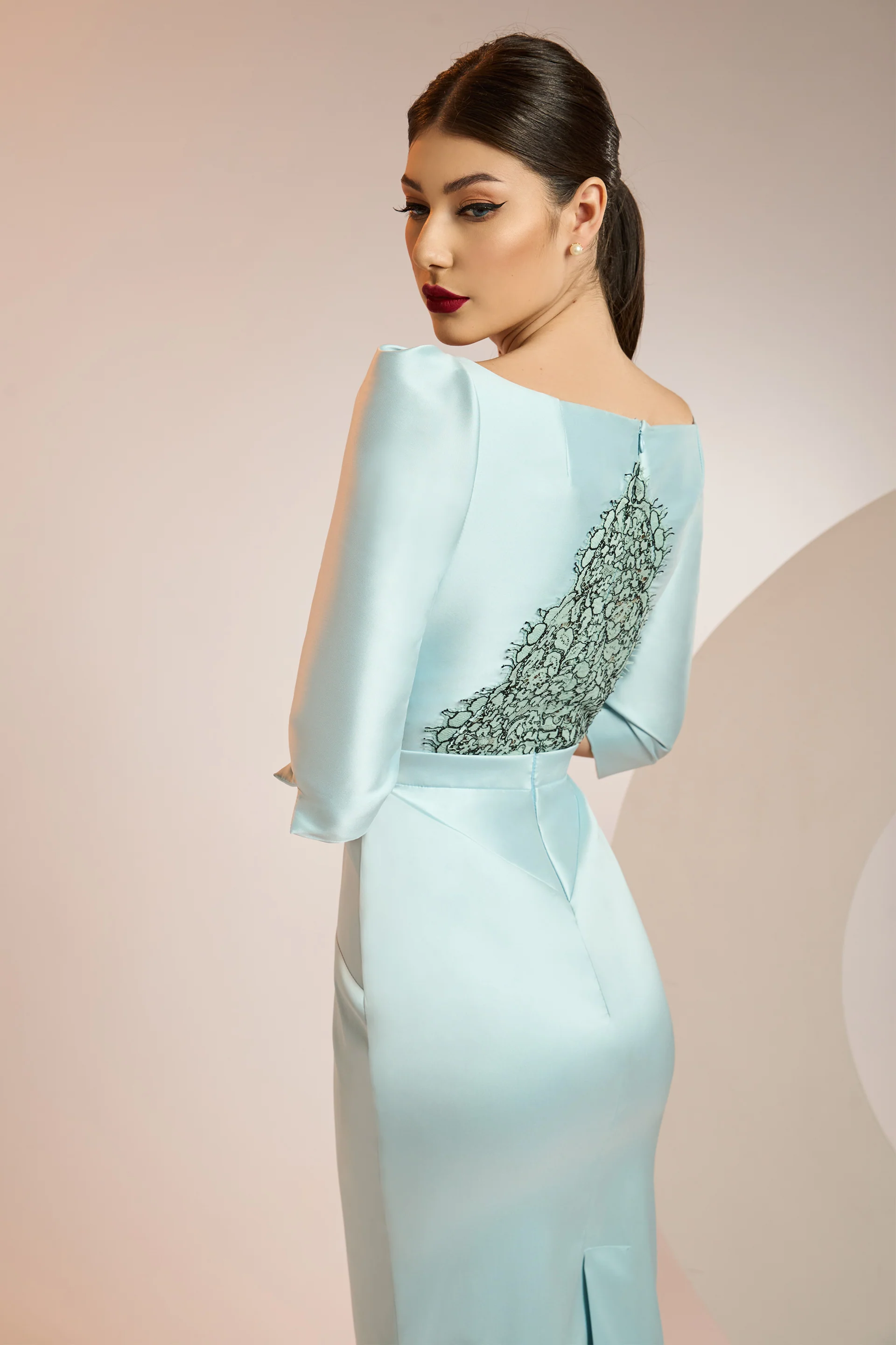 Rochie de cocktail confectionata din tafta elastica CA1350 - Image 4
