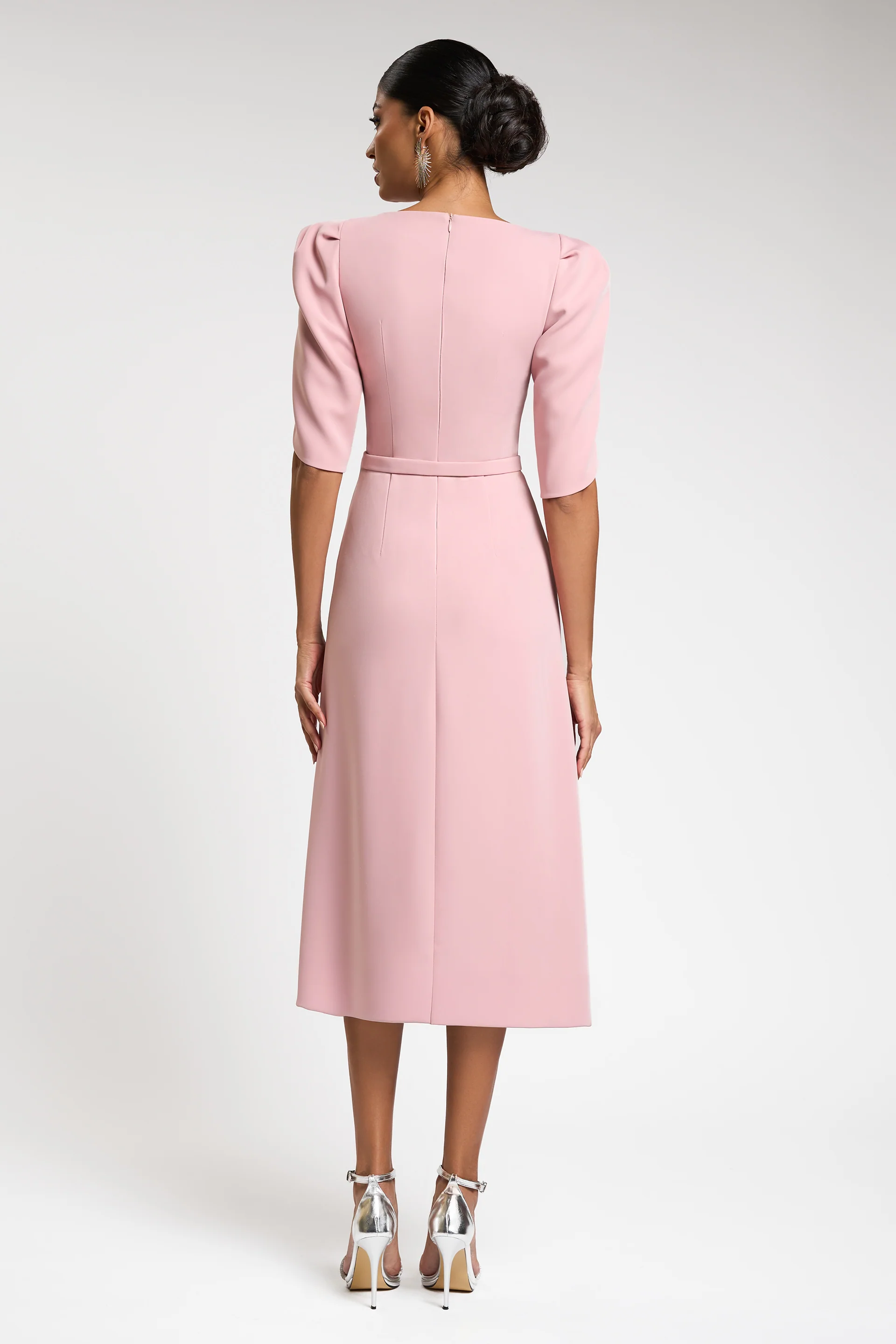 Rochie de cocktail cu maneci scurte, confectionata din stretch-crepe Consuelo CA133 - Image 3