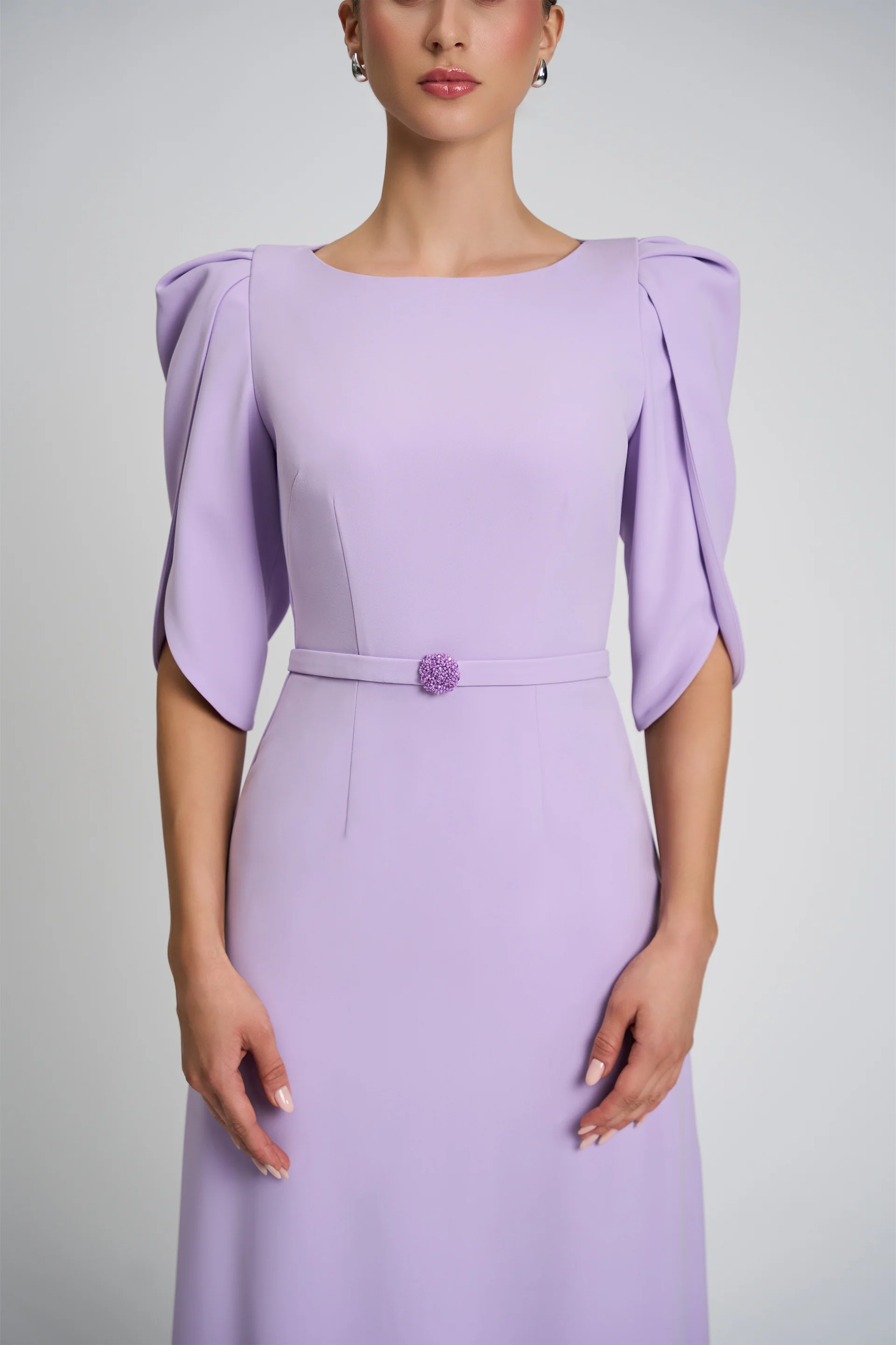 Rochie de cocktail cu maneci scurte, confectionata din stretch-crepe Consuelo CA133 - Image 5