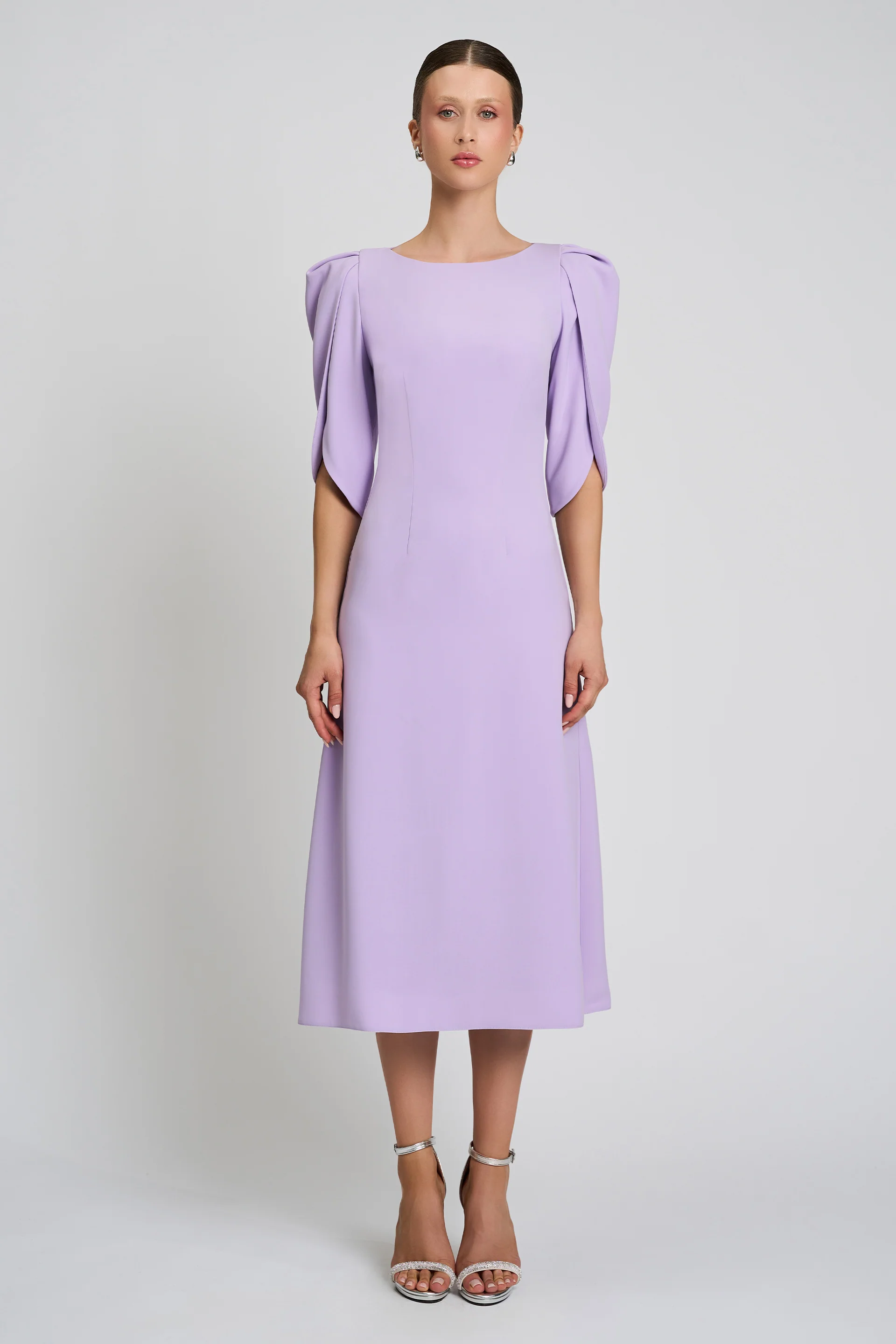 Rochie de cocktail cu maneci scurte, confectionata din stretch-crepe Consuelo CA133 - Image 8