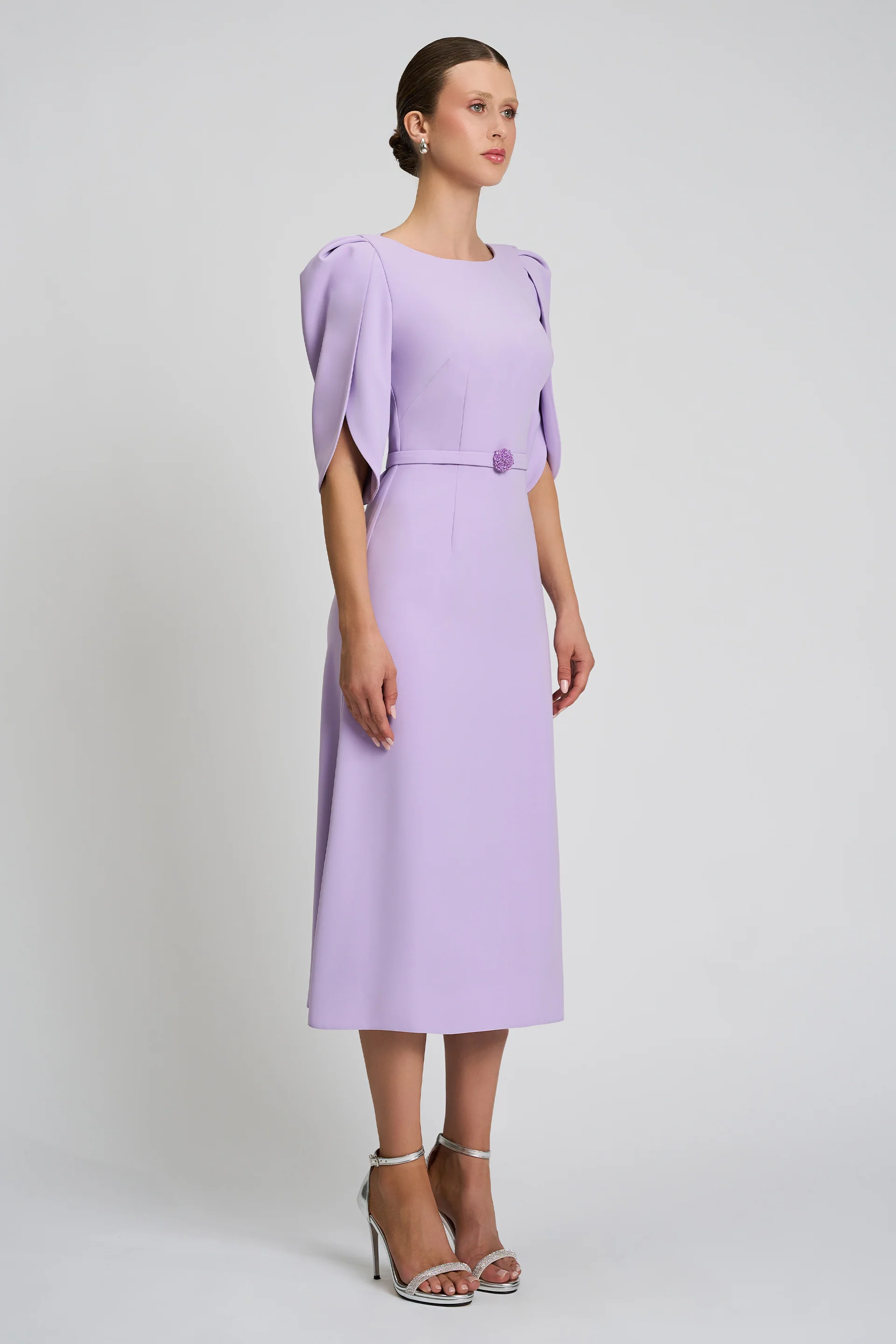 Rochie de cocktail cu maneci scurte, confectionata din stretch-crepe Consuelo CA133 - Image 9