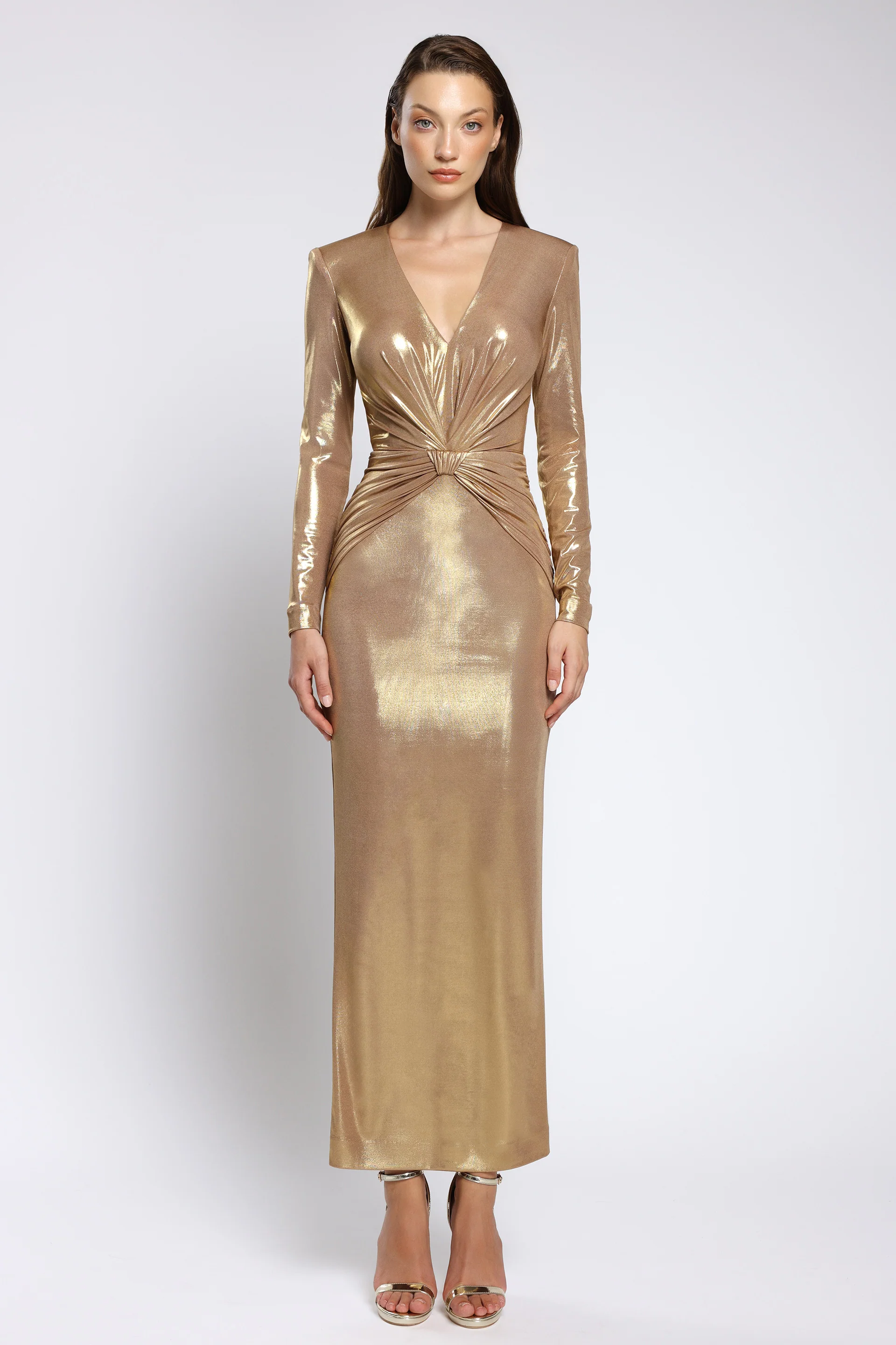 Rochie de cocktail din lycra metalic Vega CA180 - Image 3