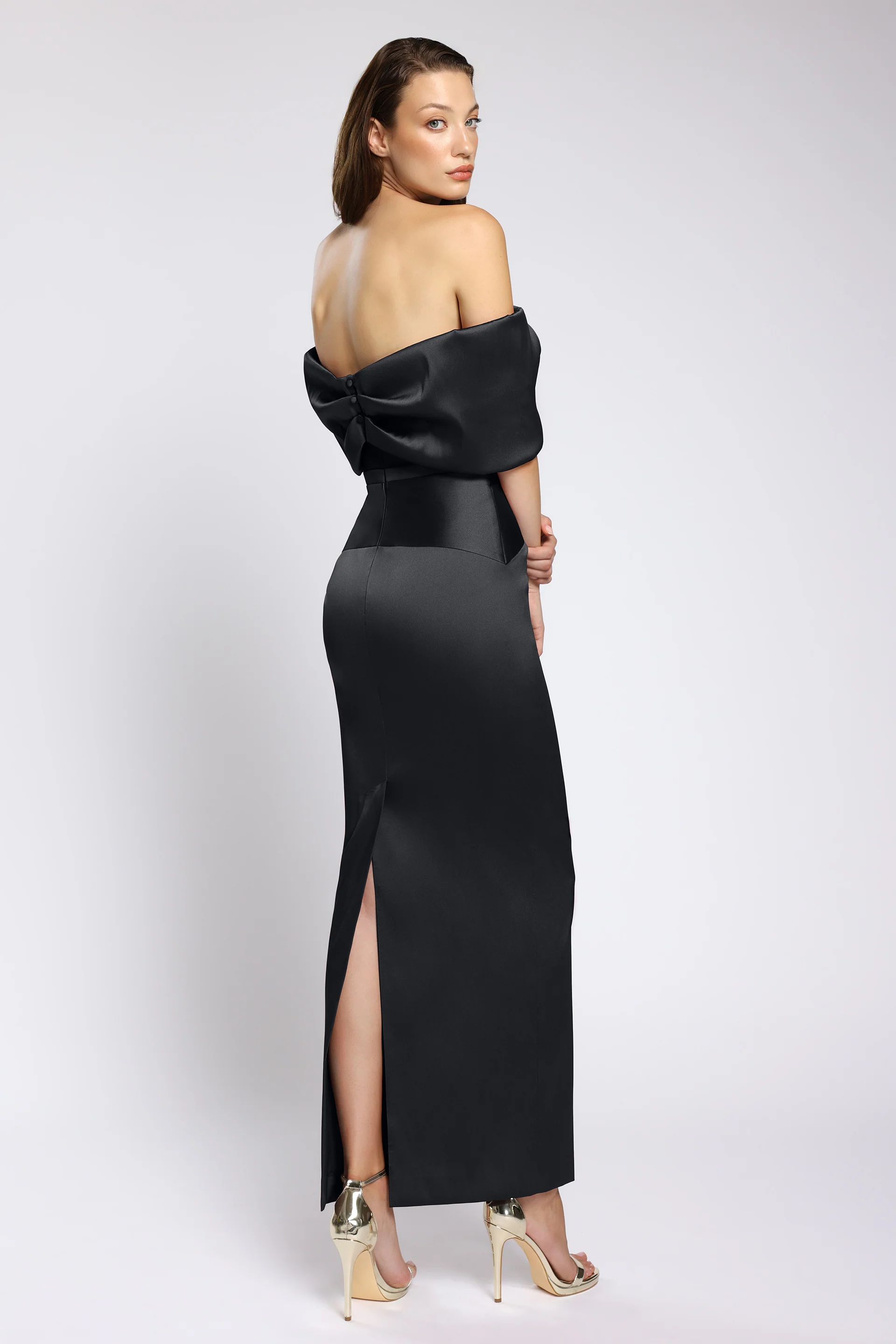 Rochie de cocktail din tafta elastica Syra CA176 - Image 6