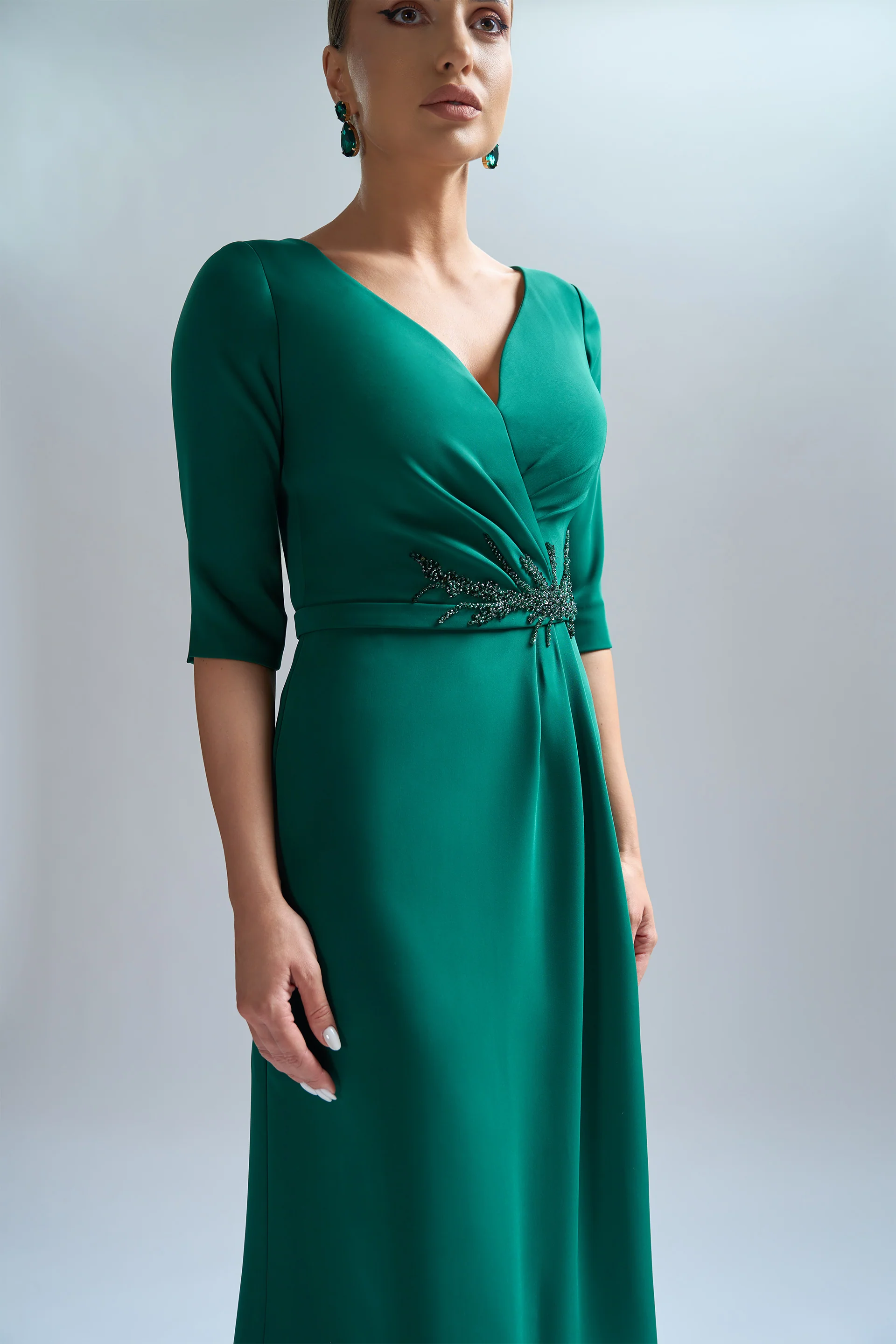 Rochie de cocktail din triplu voal si dantela cu aplicatii Amara CA56_V - Image 4
