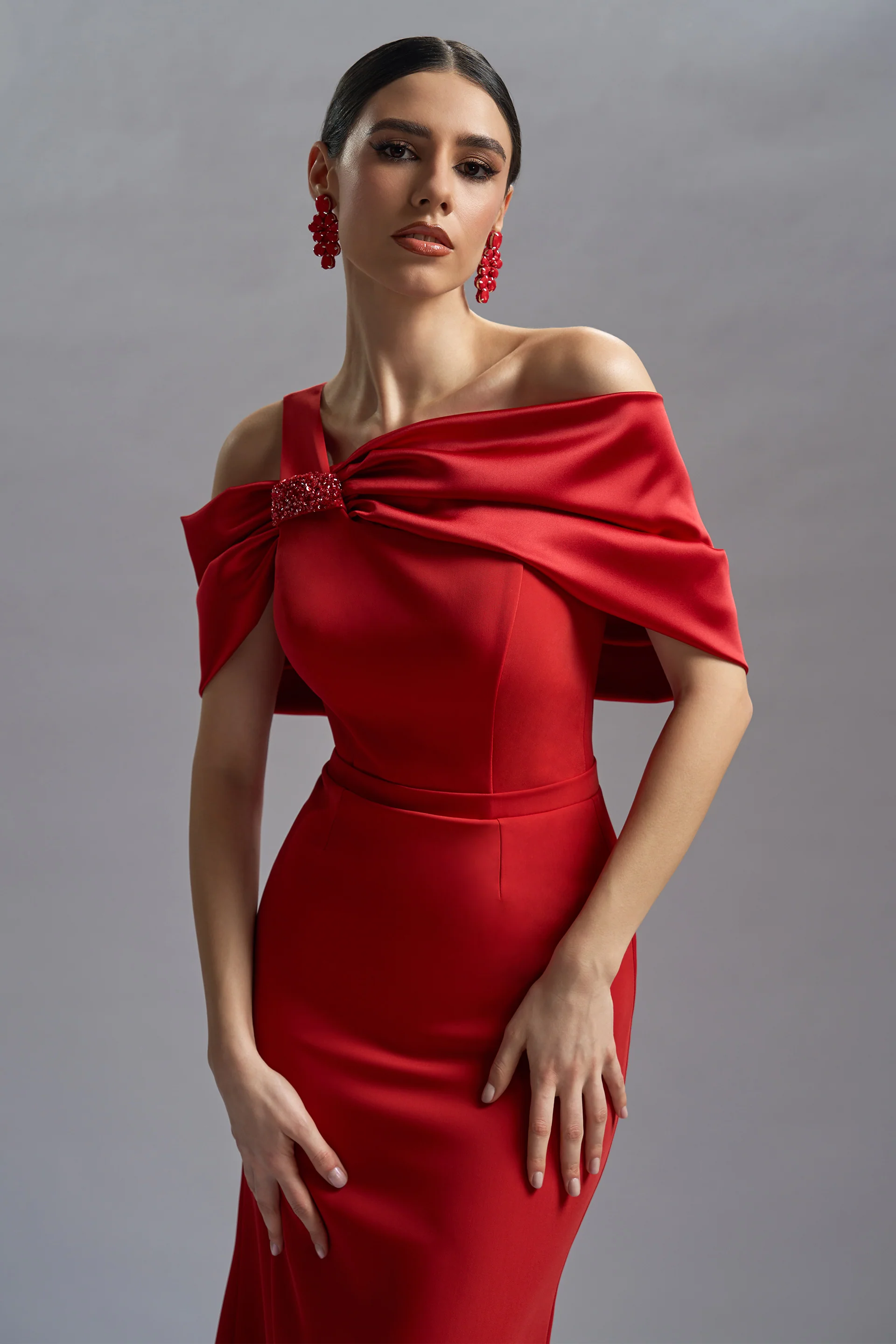 Rochie de cocktail din triplu voal si satin Ophelia CA71 - Image 3