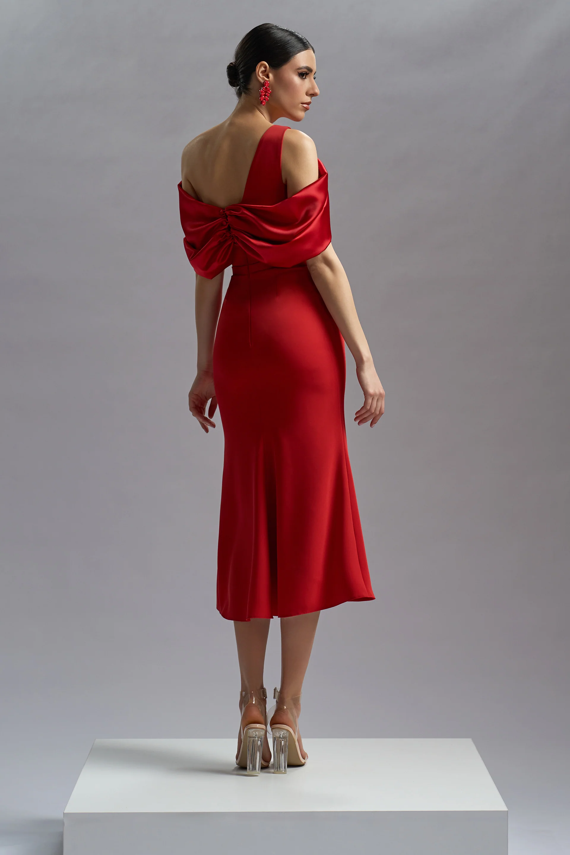 Rochie de cocktail din triplu voal si satin Ophelia CA71 - Image 4