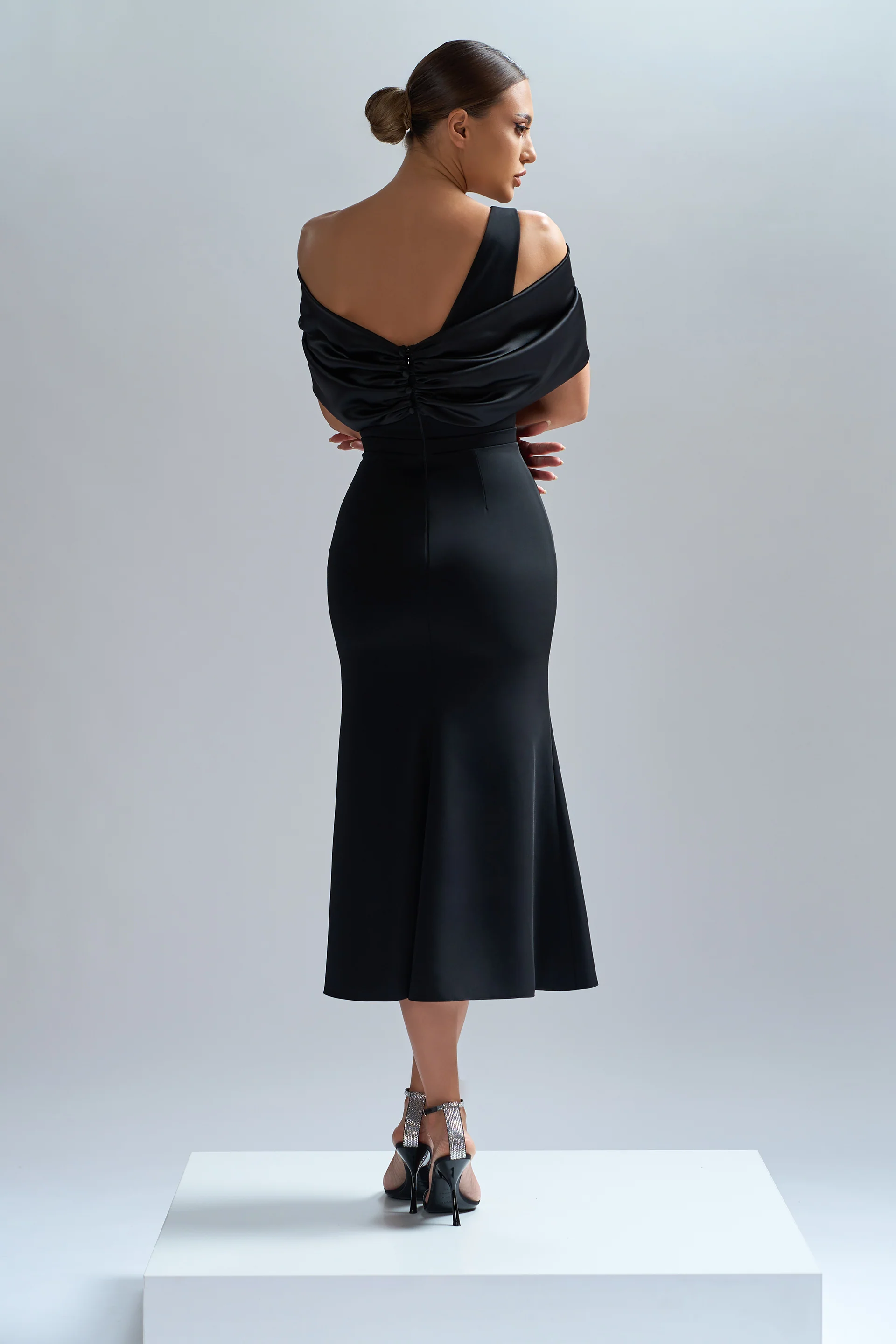 Rochie de cocktail din triplu voal si satin Ophelia CA71 - Image 6