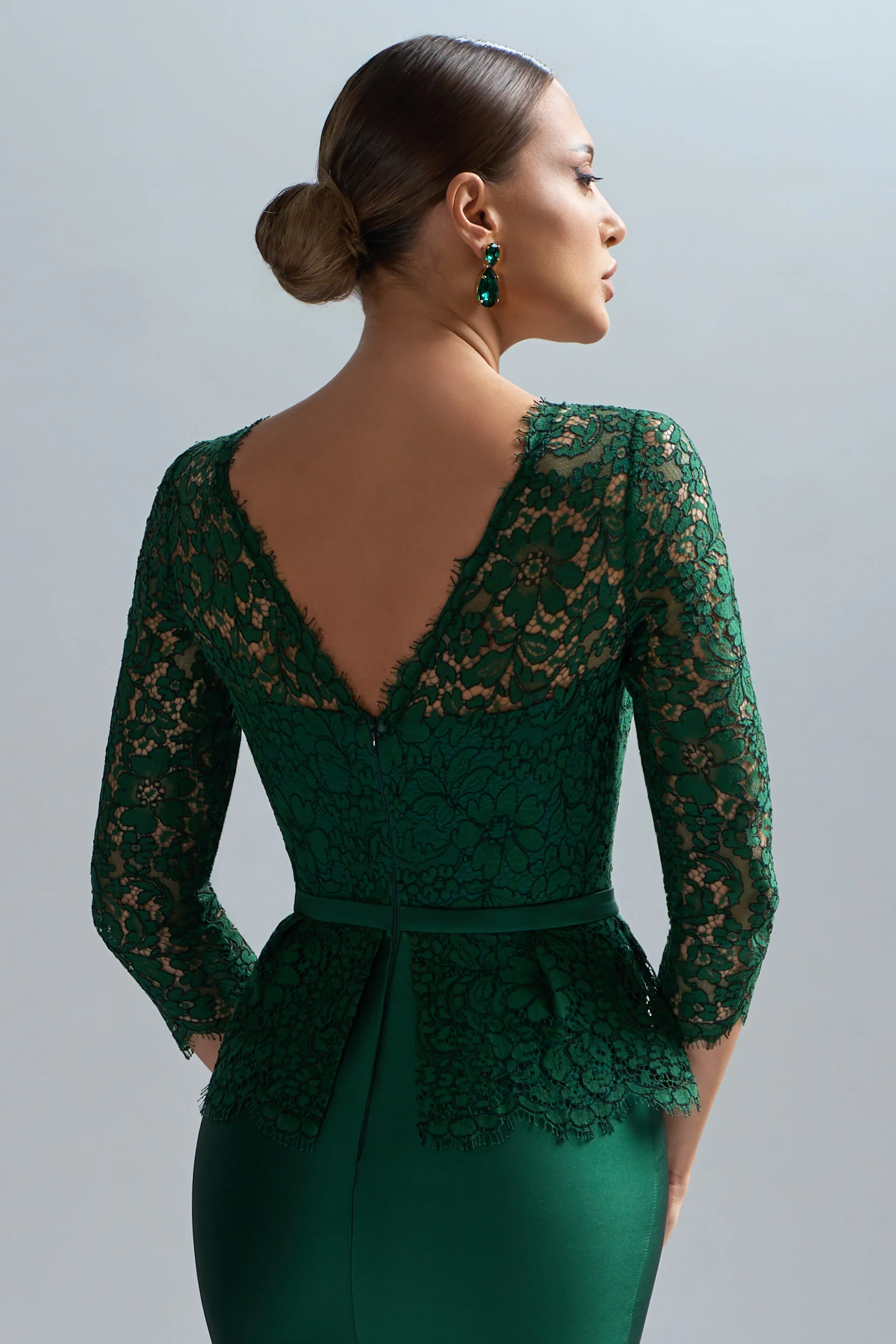 Rochie de cocktail midi din dantela si tafta Kali CA45 - Image 9