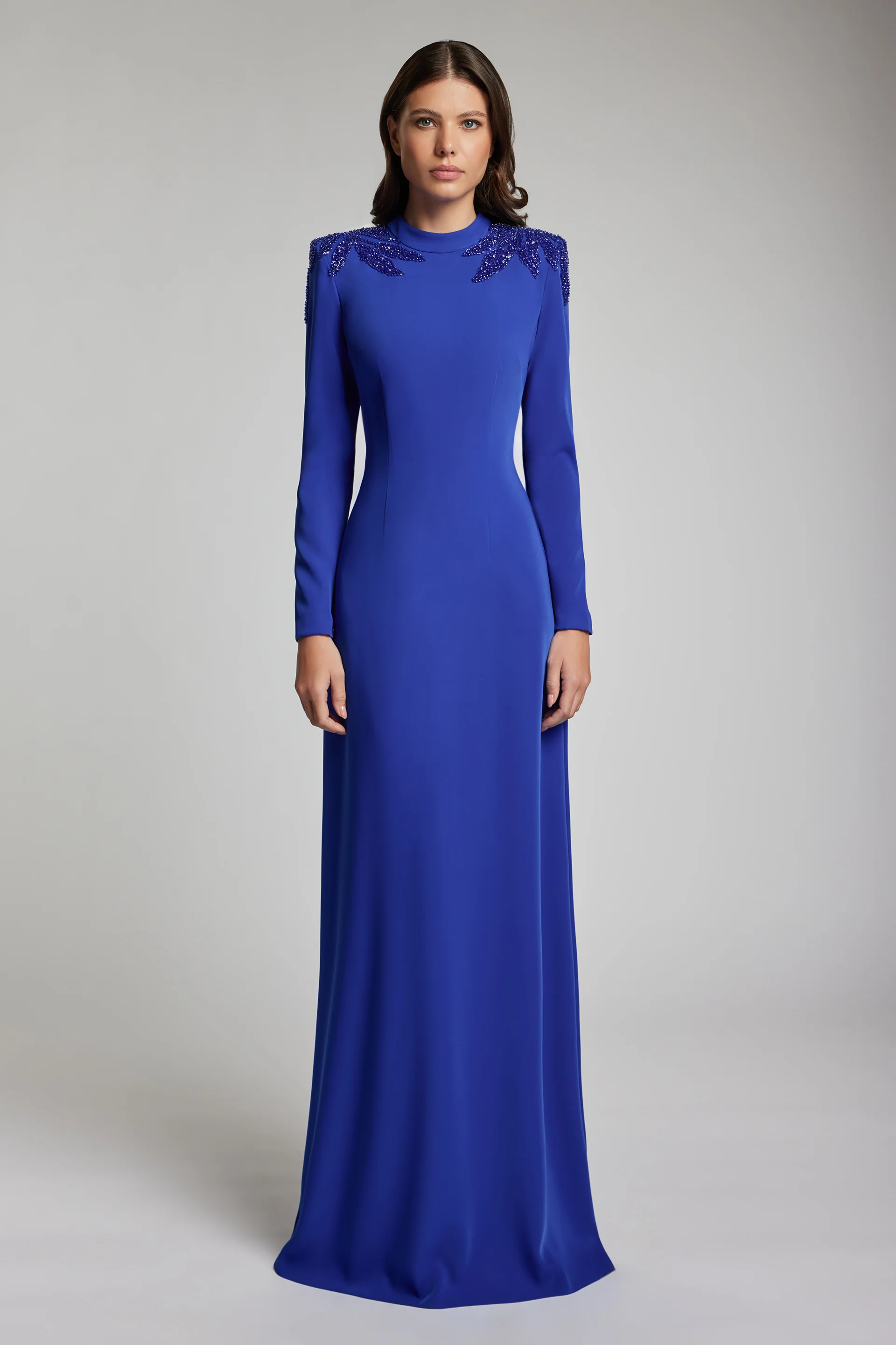 Rochie de seara cu aplicatii brodate manual si croiala cambrata Rodeo CA195
