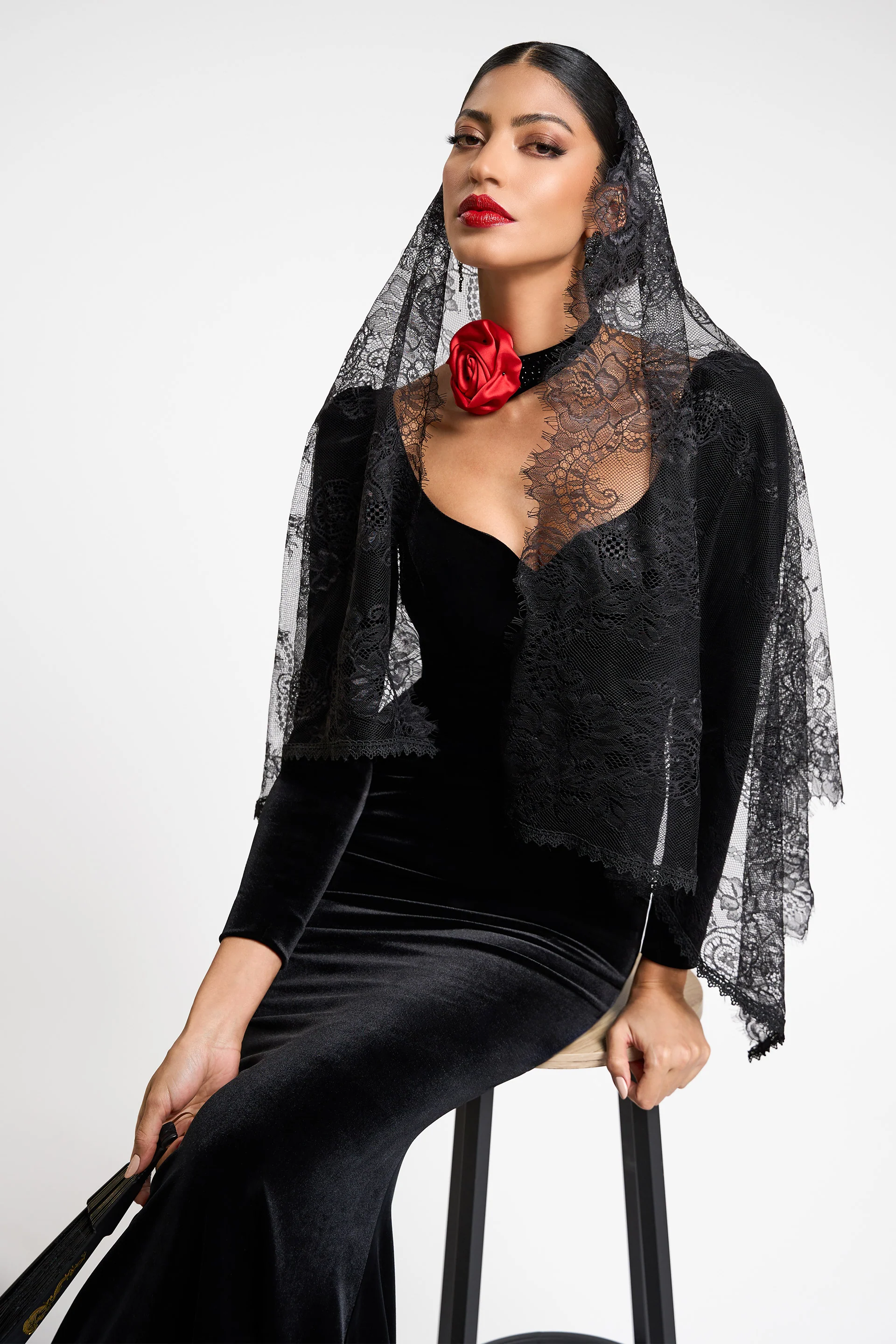 Rochie de seara cu maneca lunga confectionata din catifea Rosalinda CA117 - Image 6
