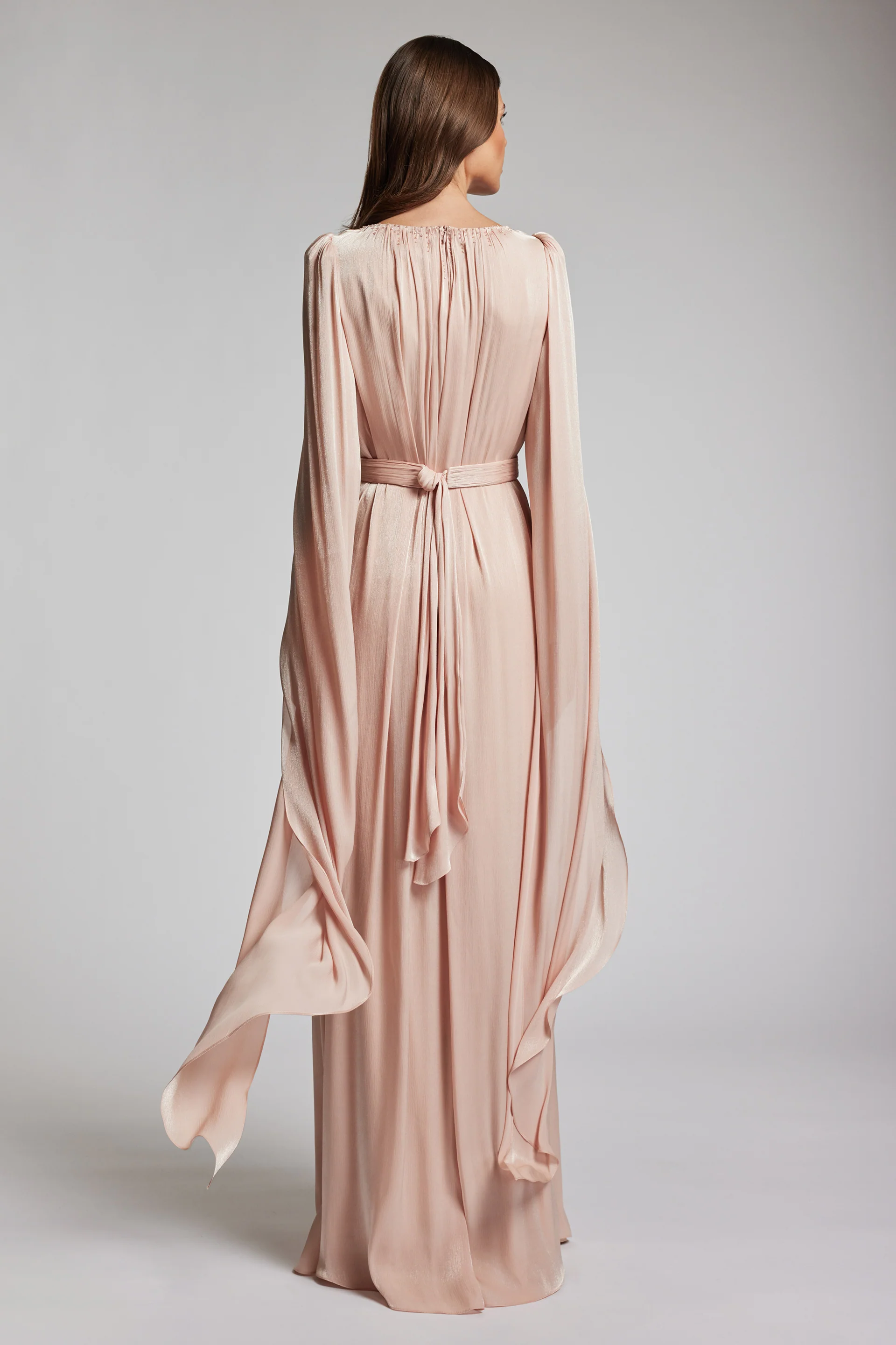 Rochie de seara cu talie definita din chiffon de matase metalizat Studio CA196 - Image 3