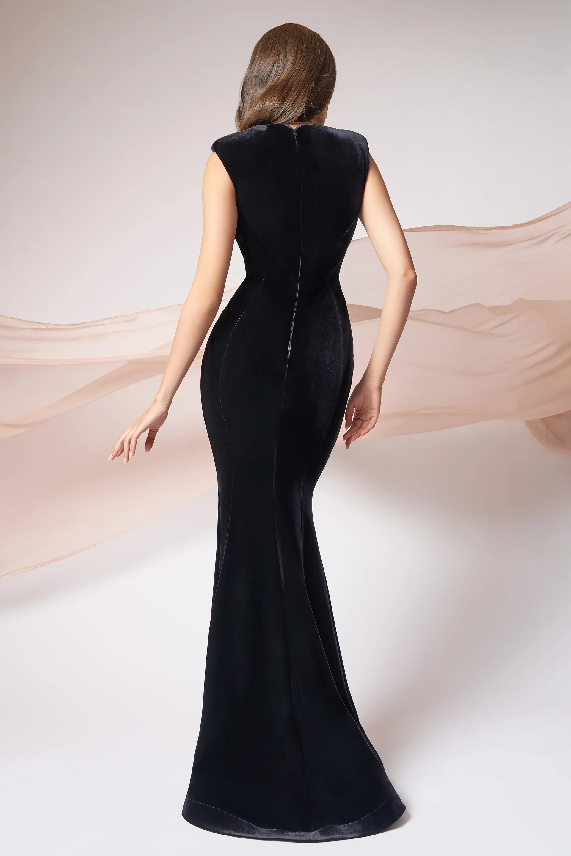 Rochie de seara din catifea Monaco CA34 - Image 3