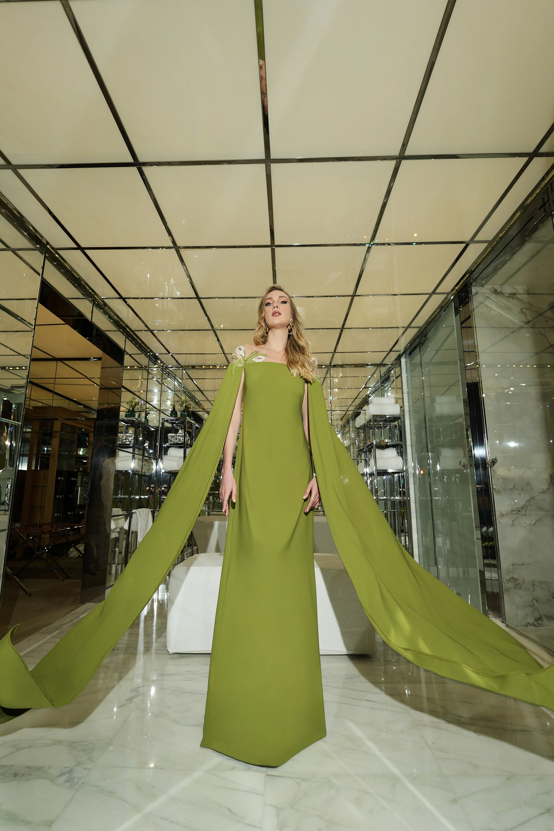 Rochie de seara din crepe si dantela cu aplicatii Daphne CA58 - Image 8
