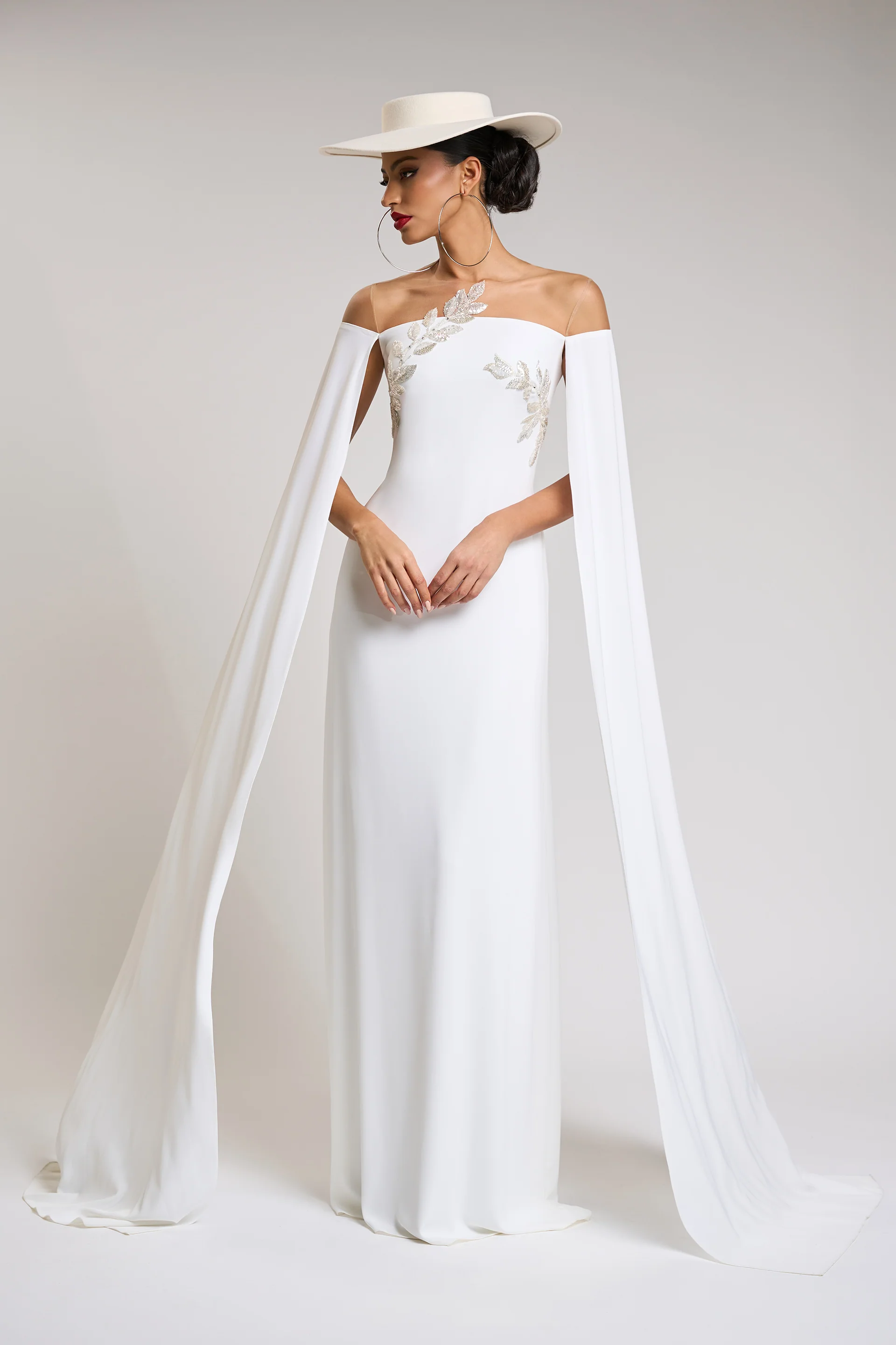 Rochie de seara din crepe si dantela cu aplicatii Kassandra CA57 - Image 13