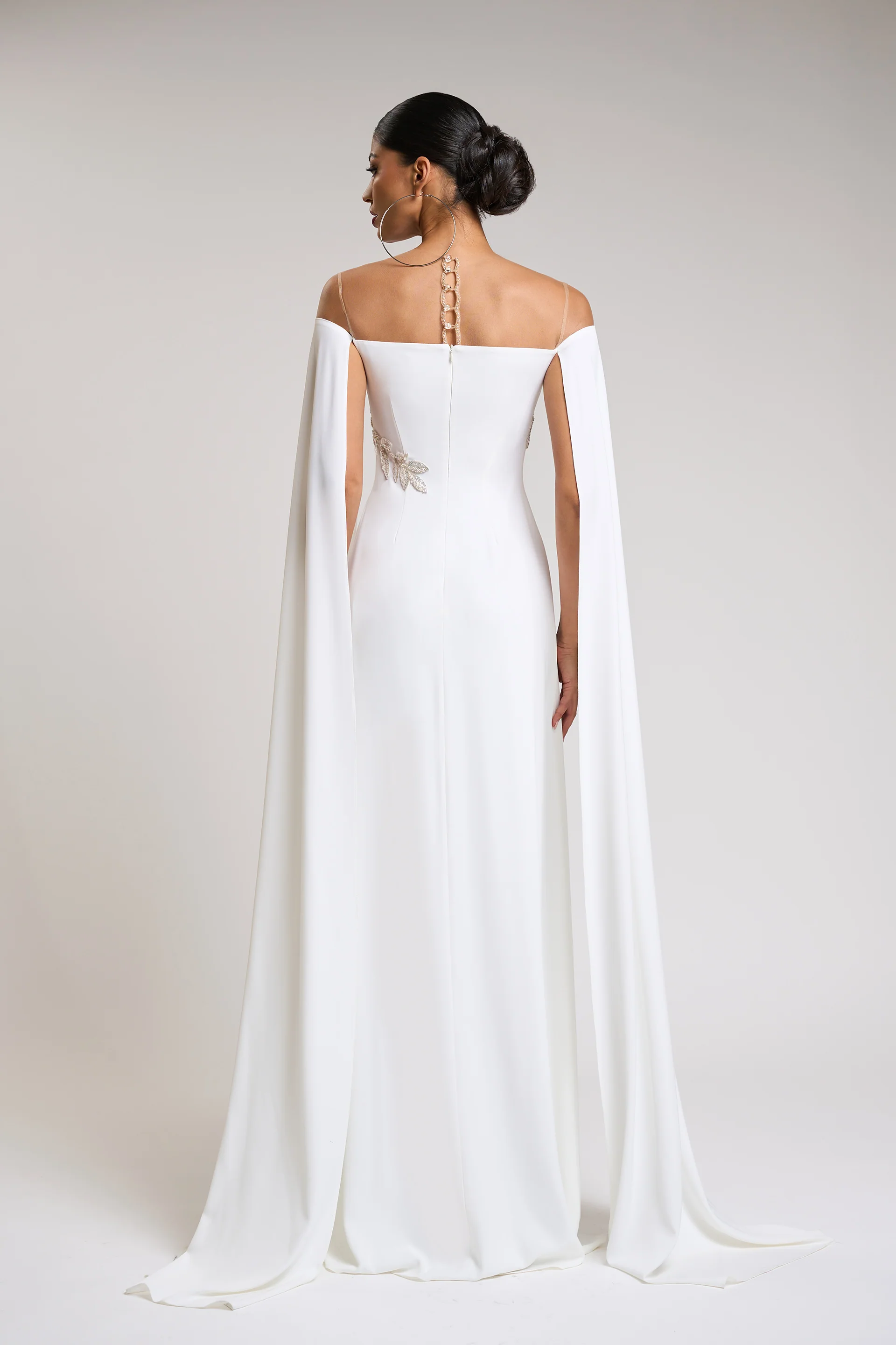 Rochie de seara din crepe si dantela cu aplicatii Kassandra CA57 - Image 15