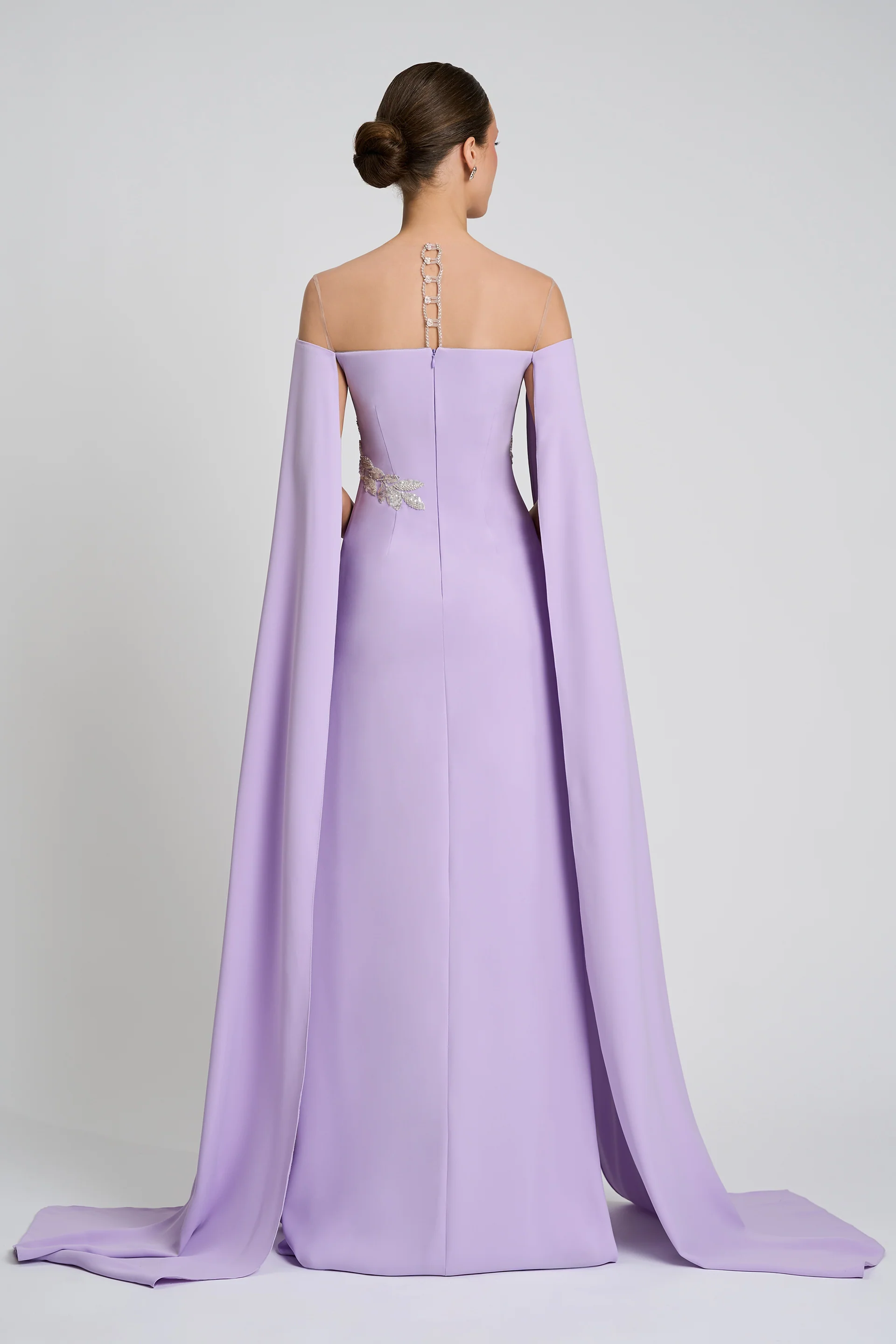 Rochie de seara din crepe si dantela cu aplicatii Kassandra CA57 - Image 2