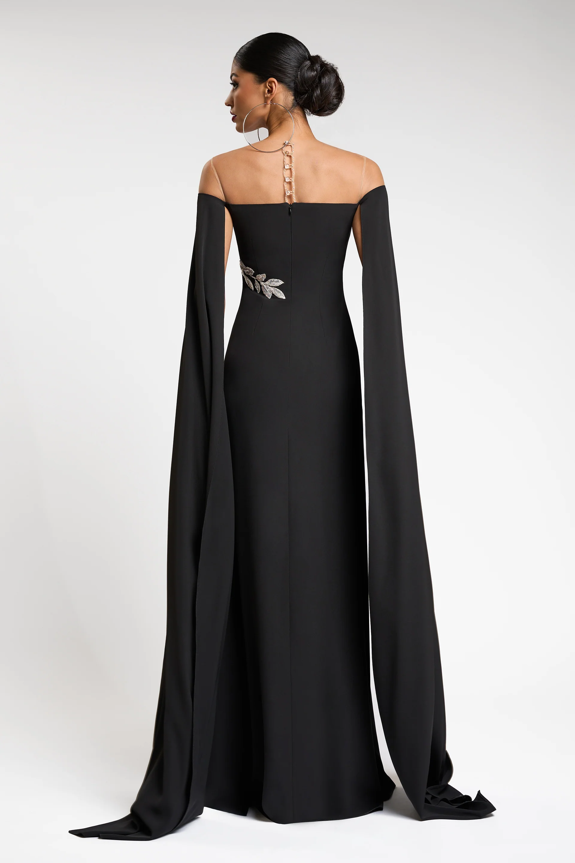 Rochie de seara din crepe si dantela cu aplicatii Kassandra CA57 - Image 11