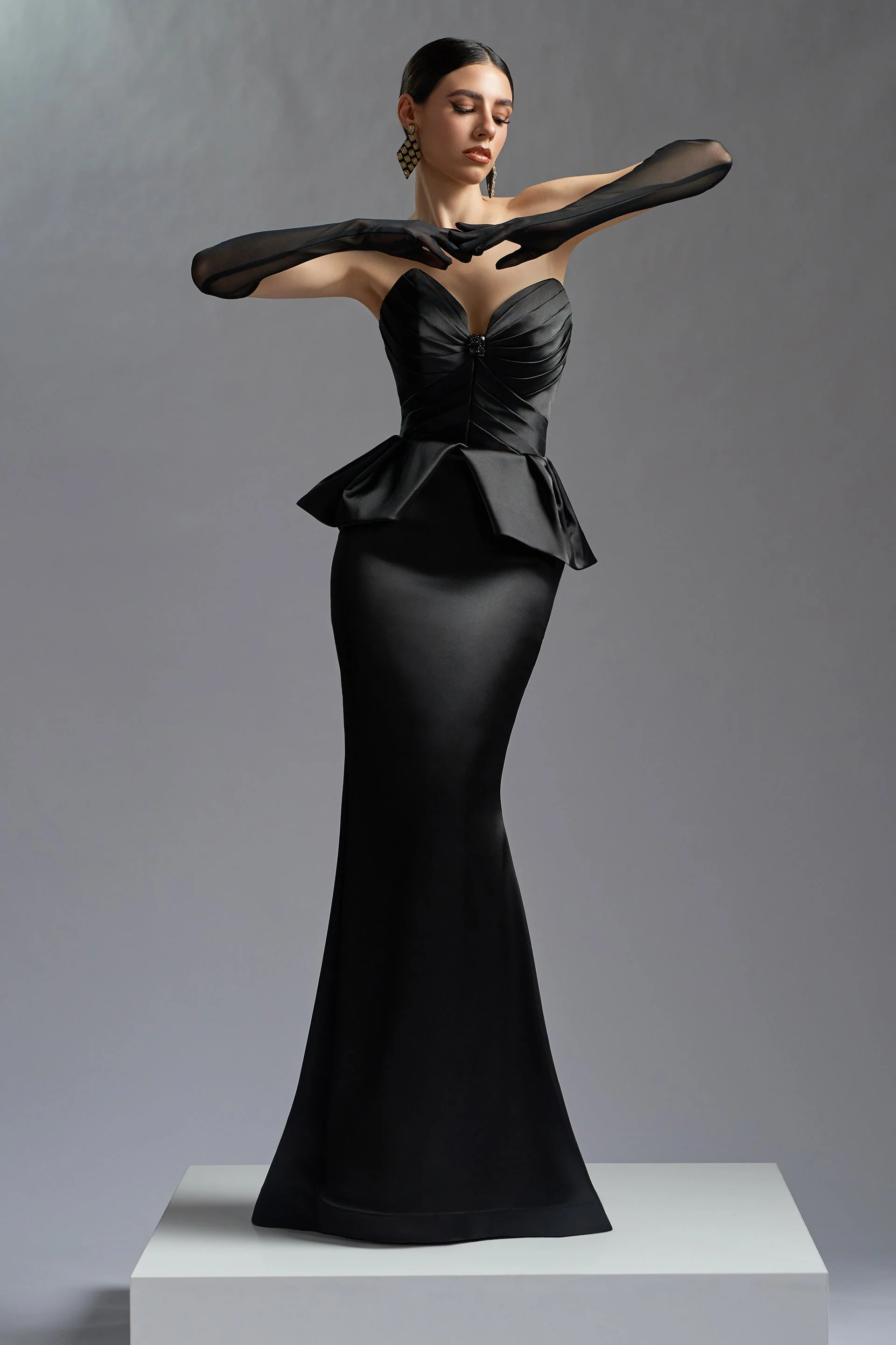 Rochie de seara din satin Medea CA66_V - Image 10