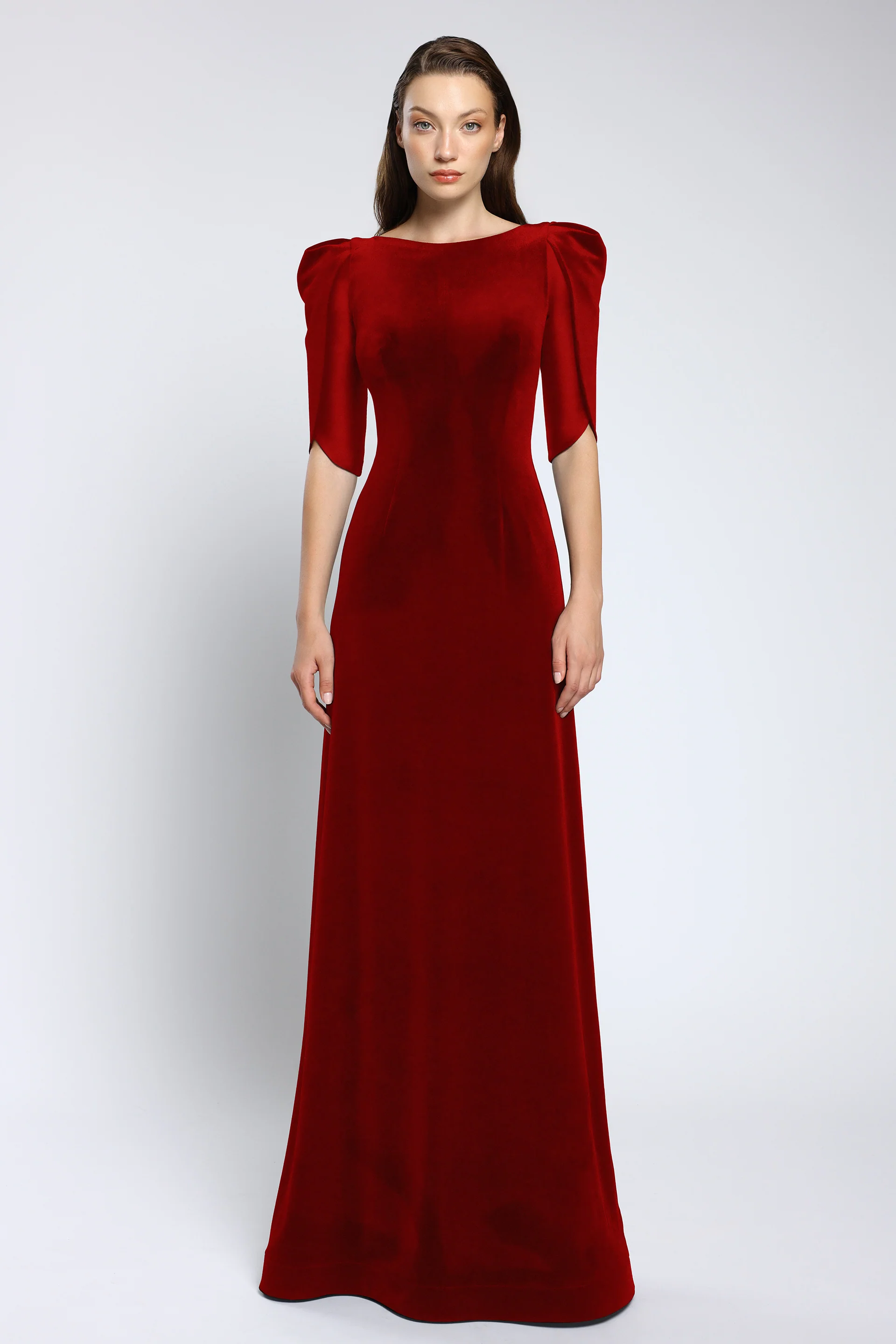 Rochie de seara din tafta si catifea cu cordon brodat Lilith CA162 - Image 7