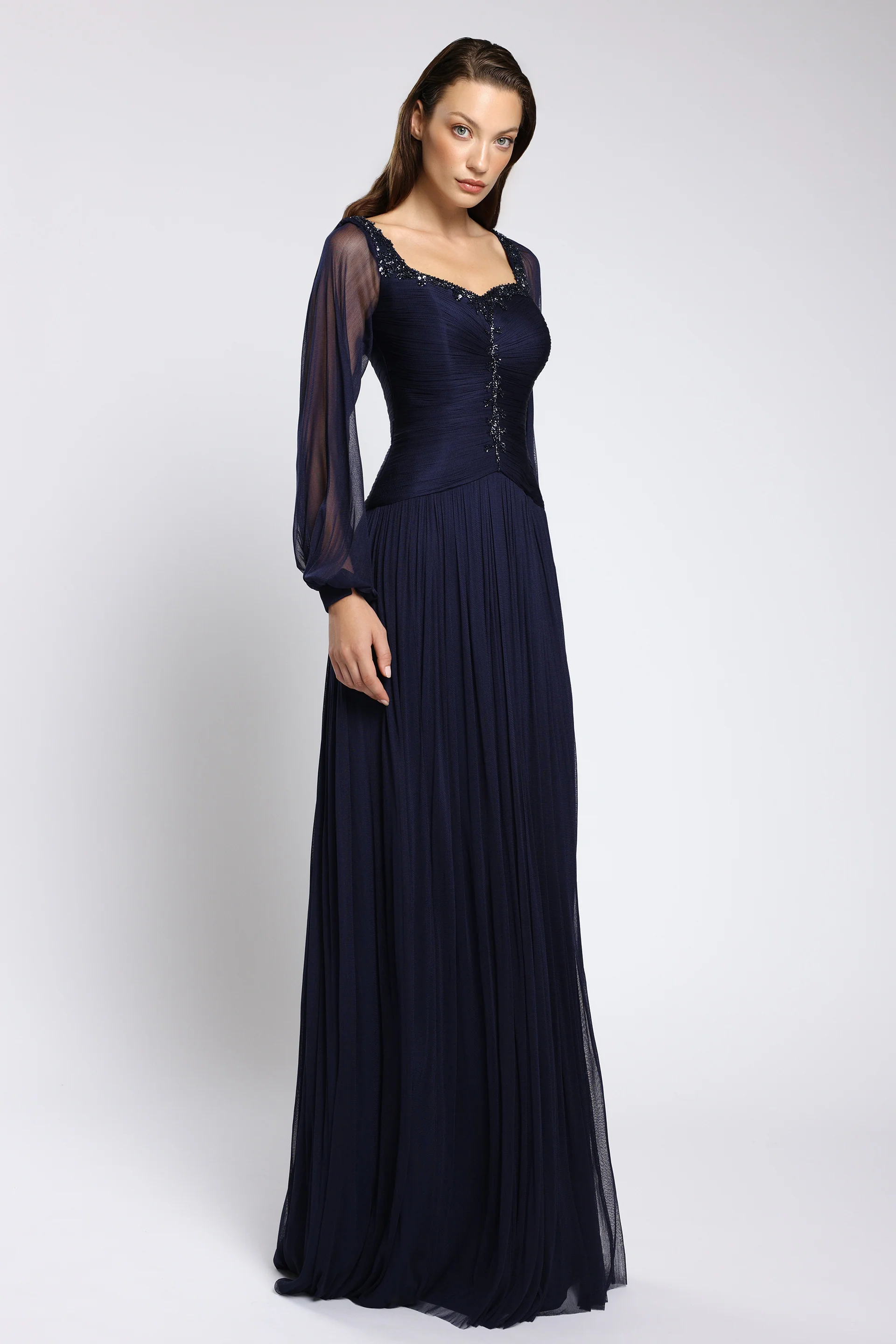 Rochie de seara din tul de matase Lunara CA149 - Image 3