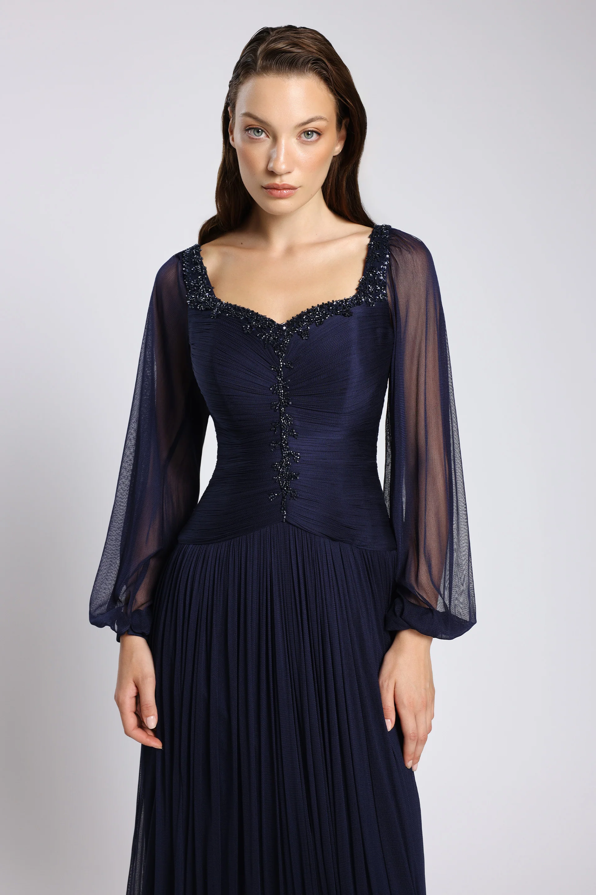 Rochie de seara din tul de matase Lunara CA149 - Image 4