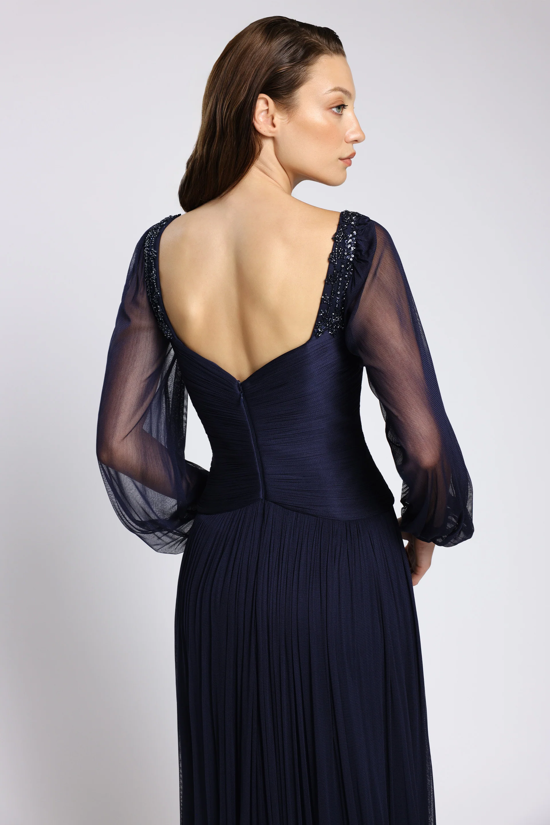 Rochie de seara din tul de matase Lunara CA149 - Image 5