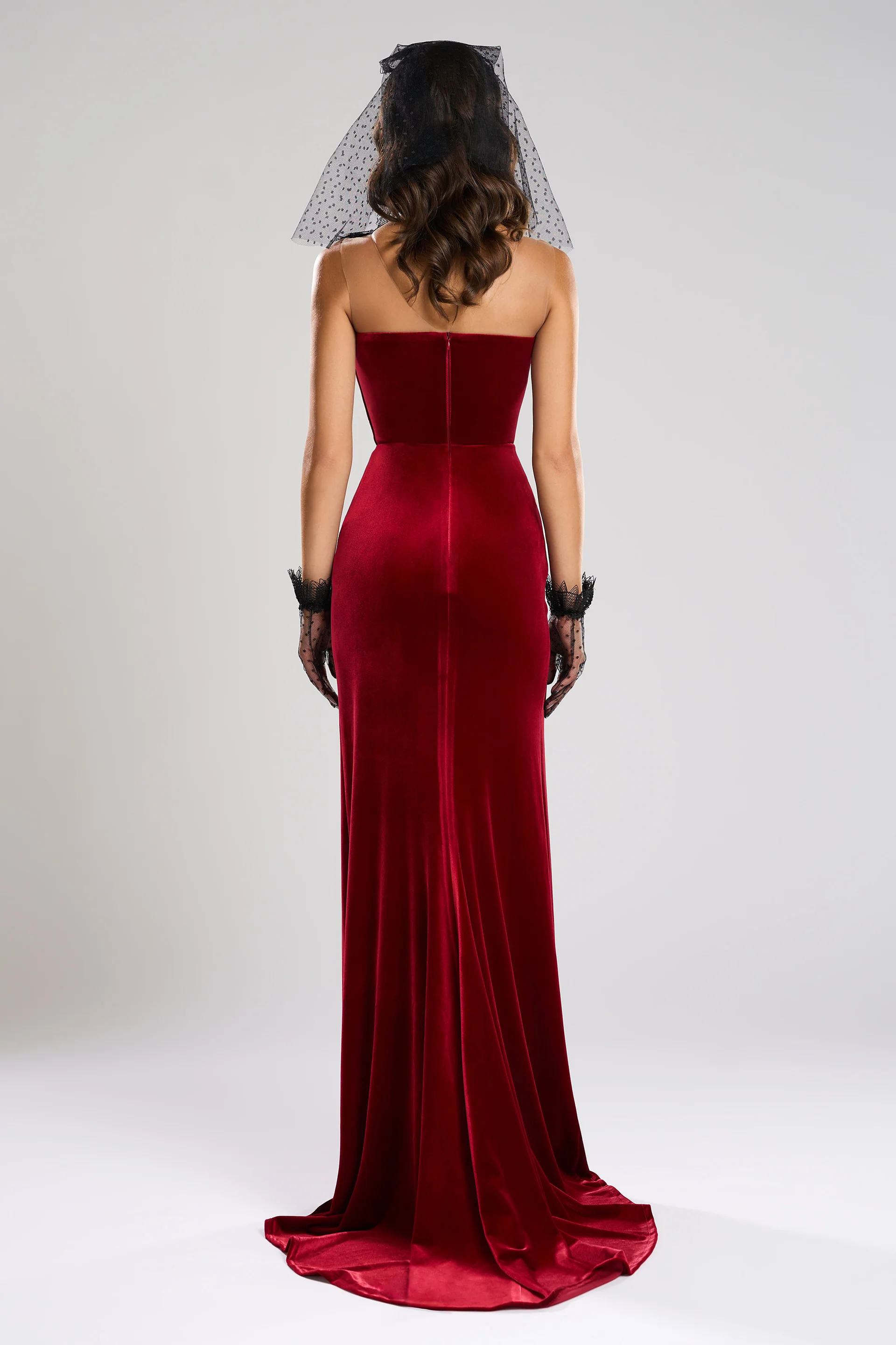 Accesoriu de par realizat din tul cu buline si dantela Bombshell Bliss CA107 - Image 4