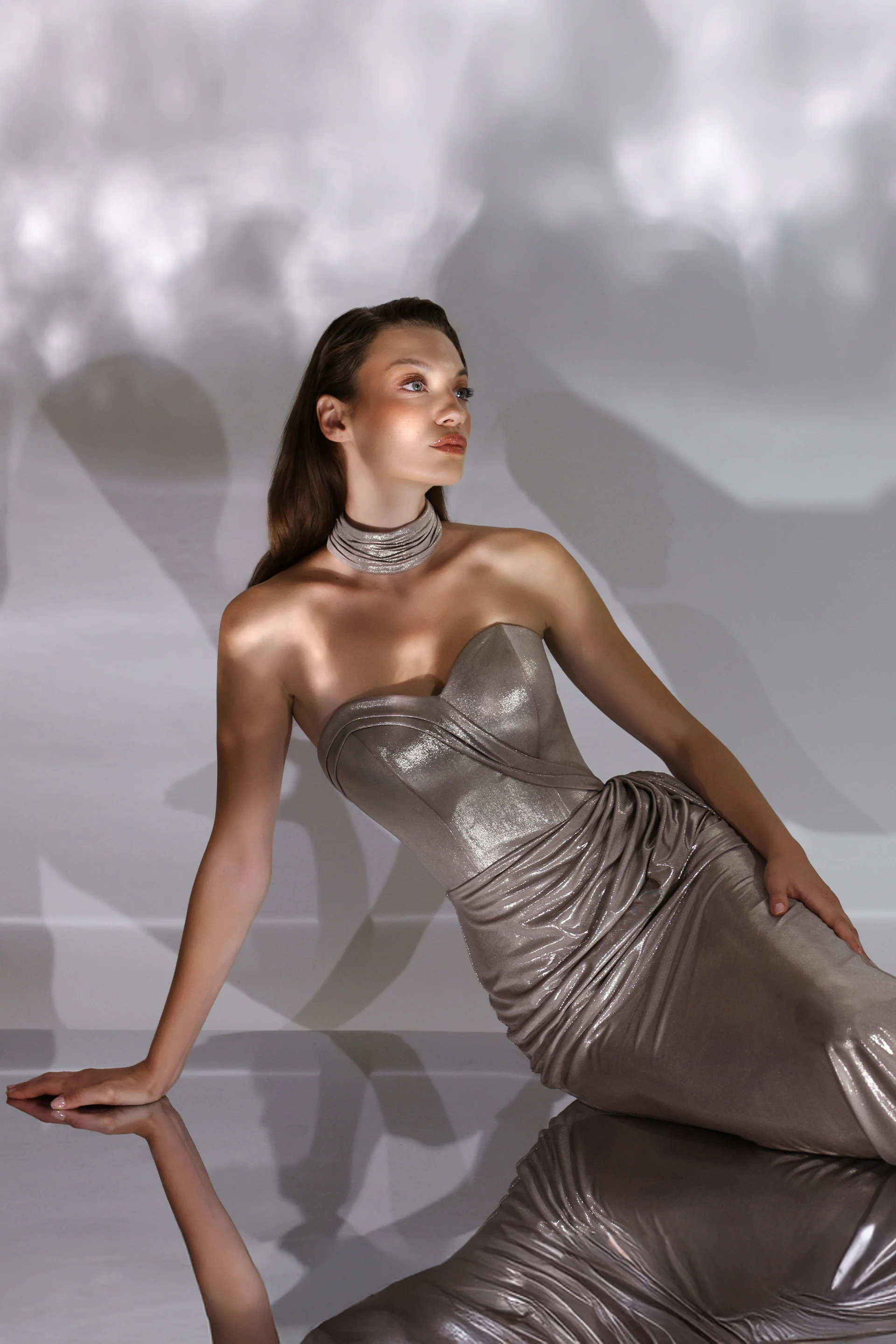 Rochie de seara lunga confectionata din lycra metalic Angelina CA168 - Image 12