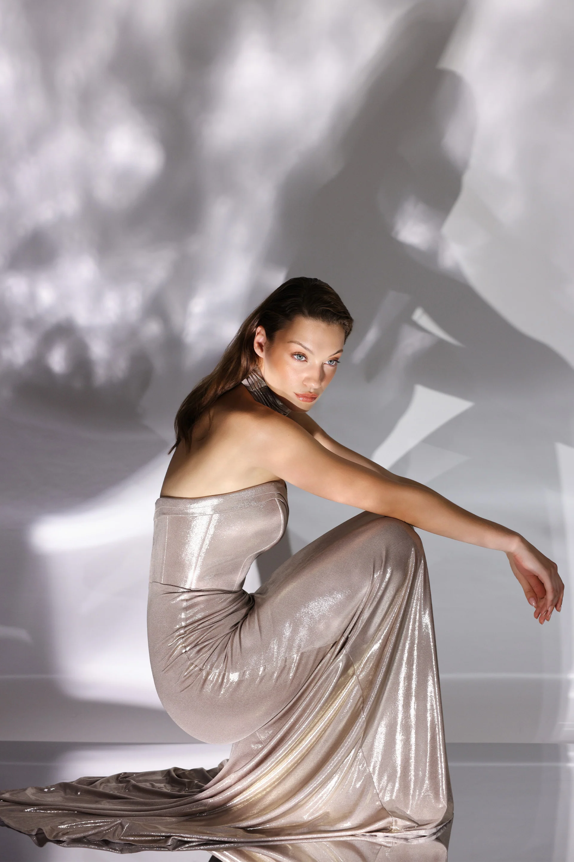 Rochie de seara lunga confectionata din lycra metalic Angelina CA168 - Image 14
