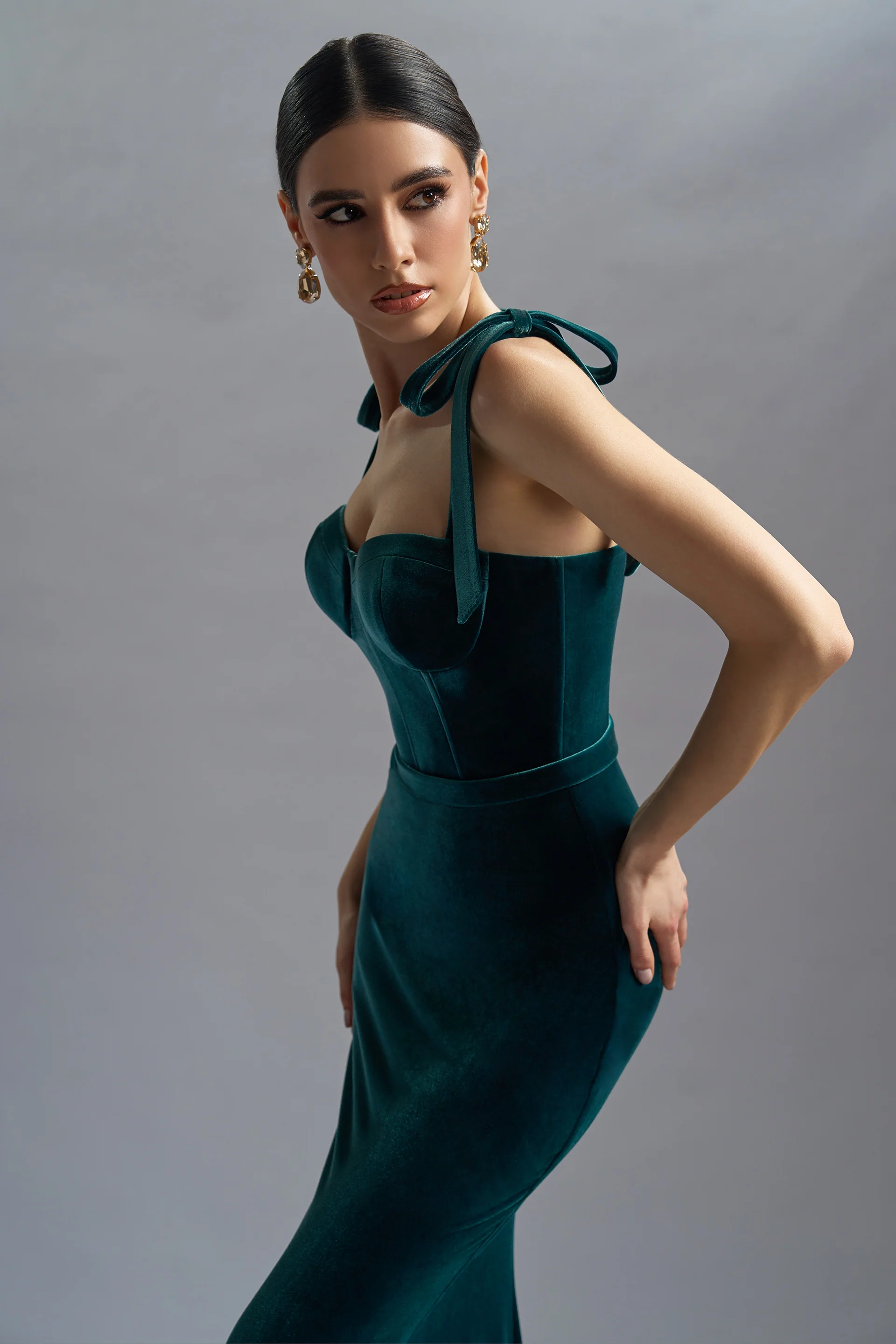 Rochie de seara lunga din catifea Cybele CA60 - Image 3