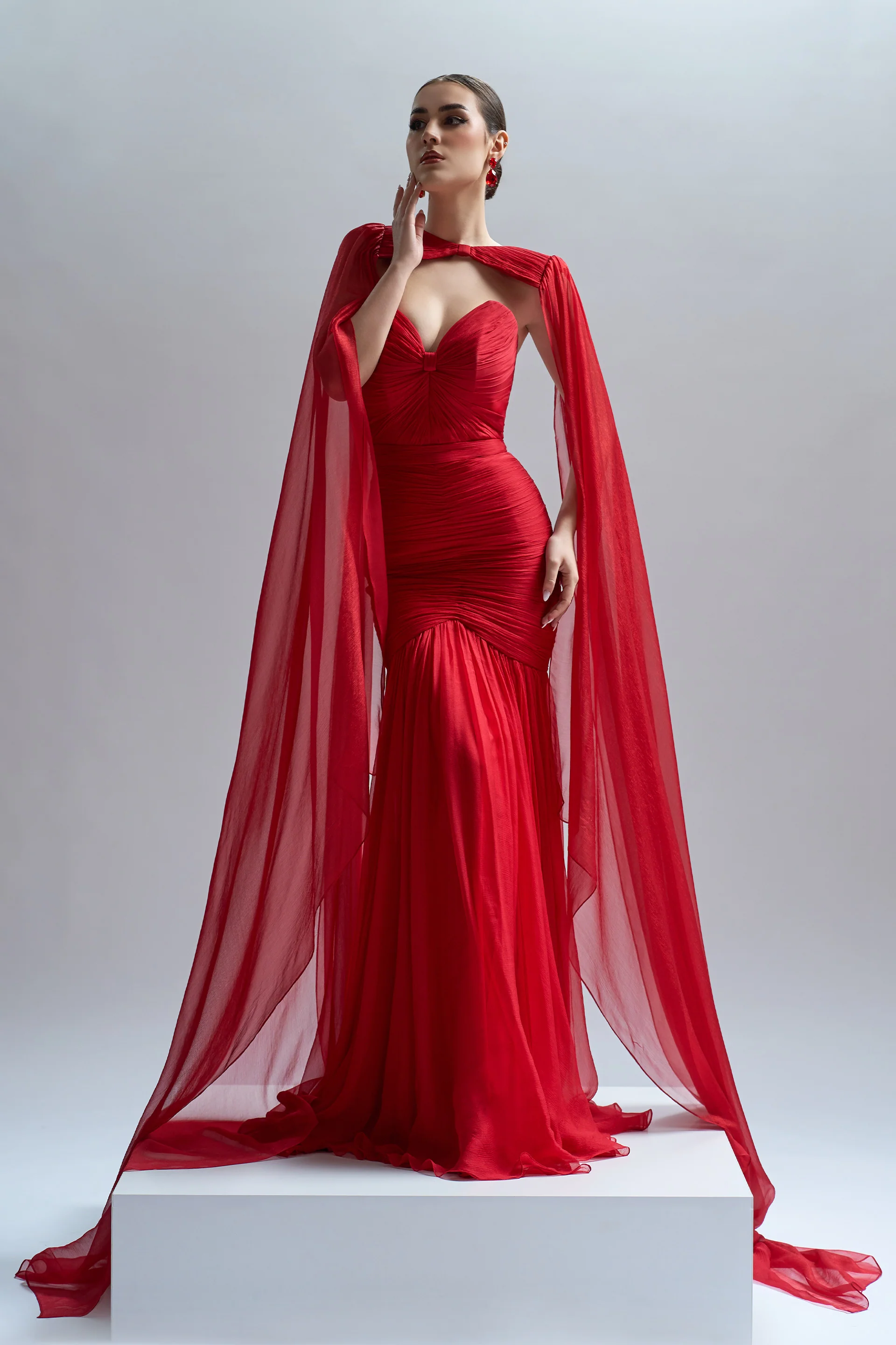 Rochie de seara lunga din sifon de matase Penelope CA70 - Image 4