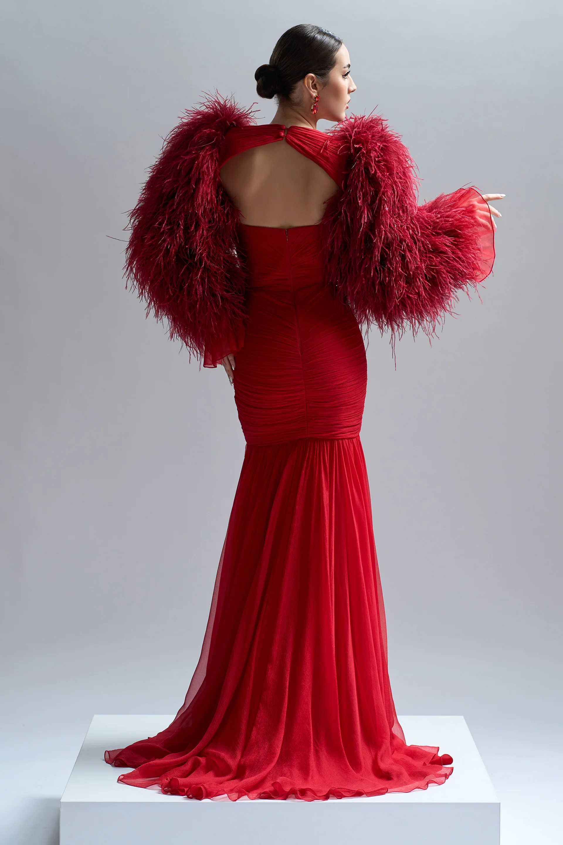 Rochie de seara lunga din sifon de matase Penelope CA70 - Image 5