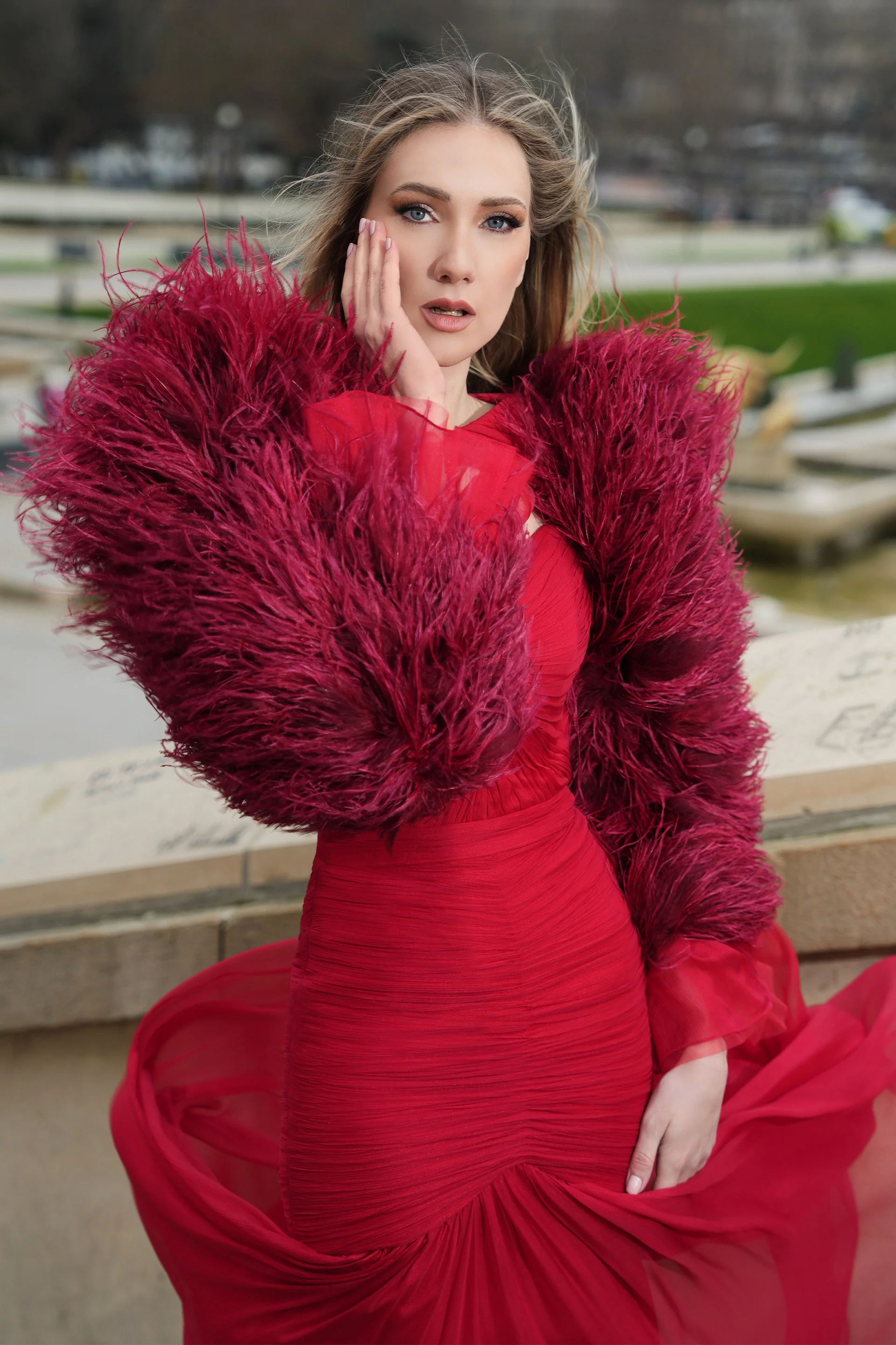 Rochie de seara lunga din sifon de matase Penelope CA70 - Image 9