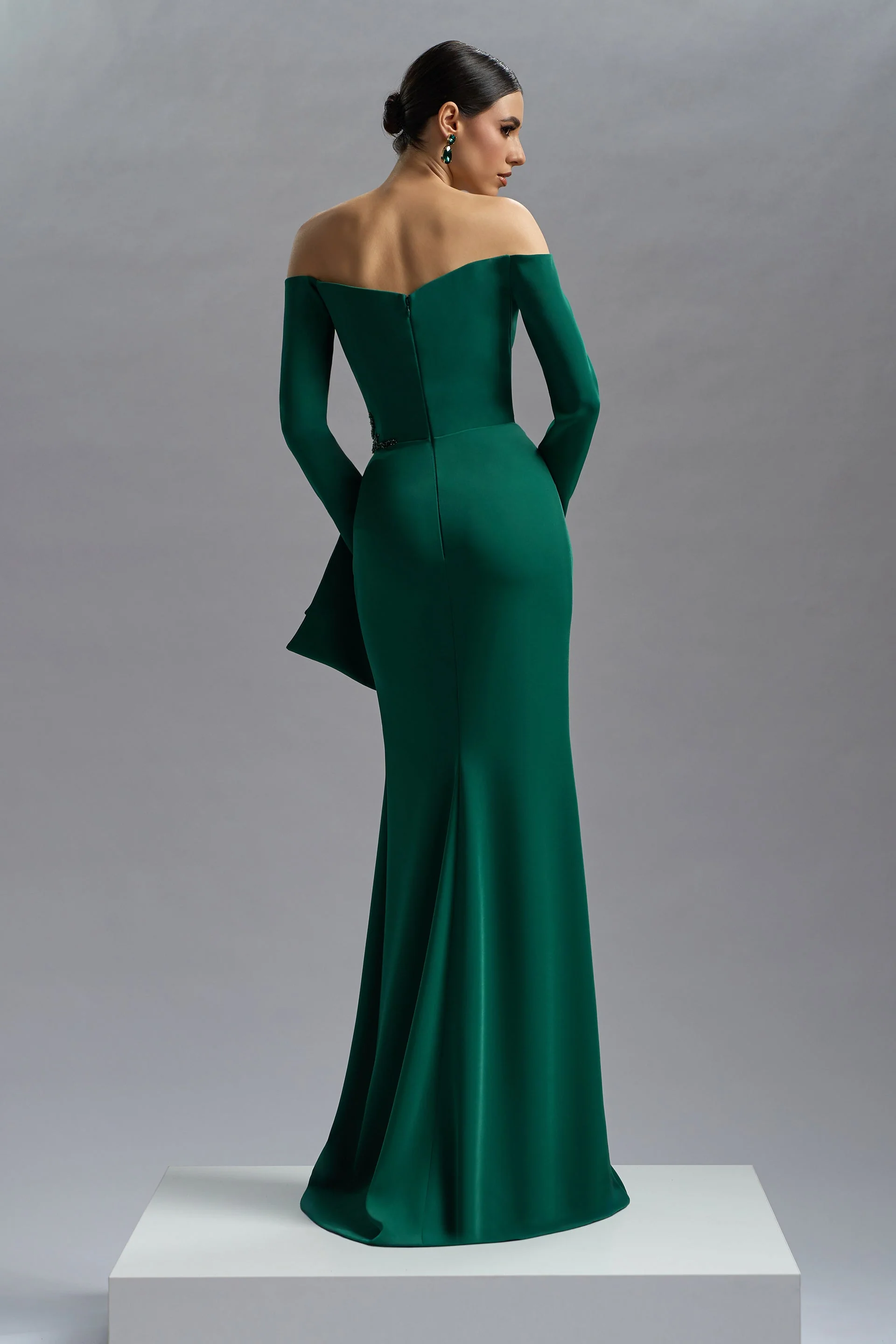 Rochie de seara lunga din triplu voal si broderie Venera CA50_N - Image 6