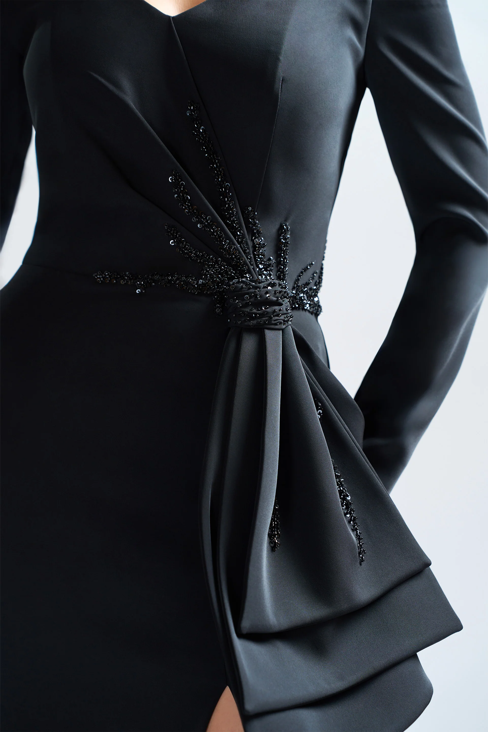 Rochie de seara lunga din triplu voal si broderie Venera CA50_N - Image 7