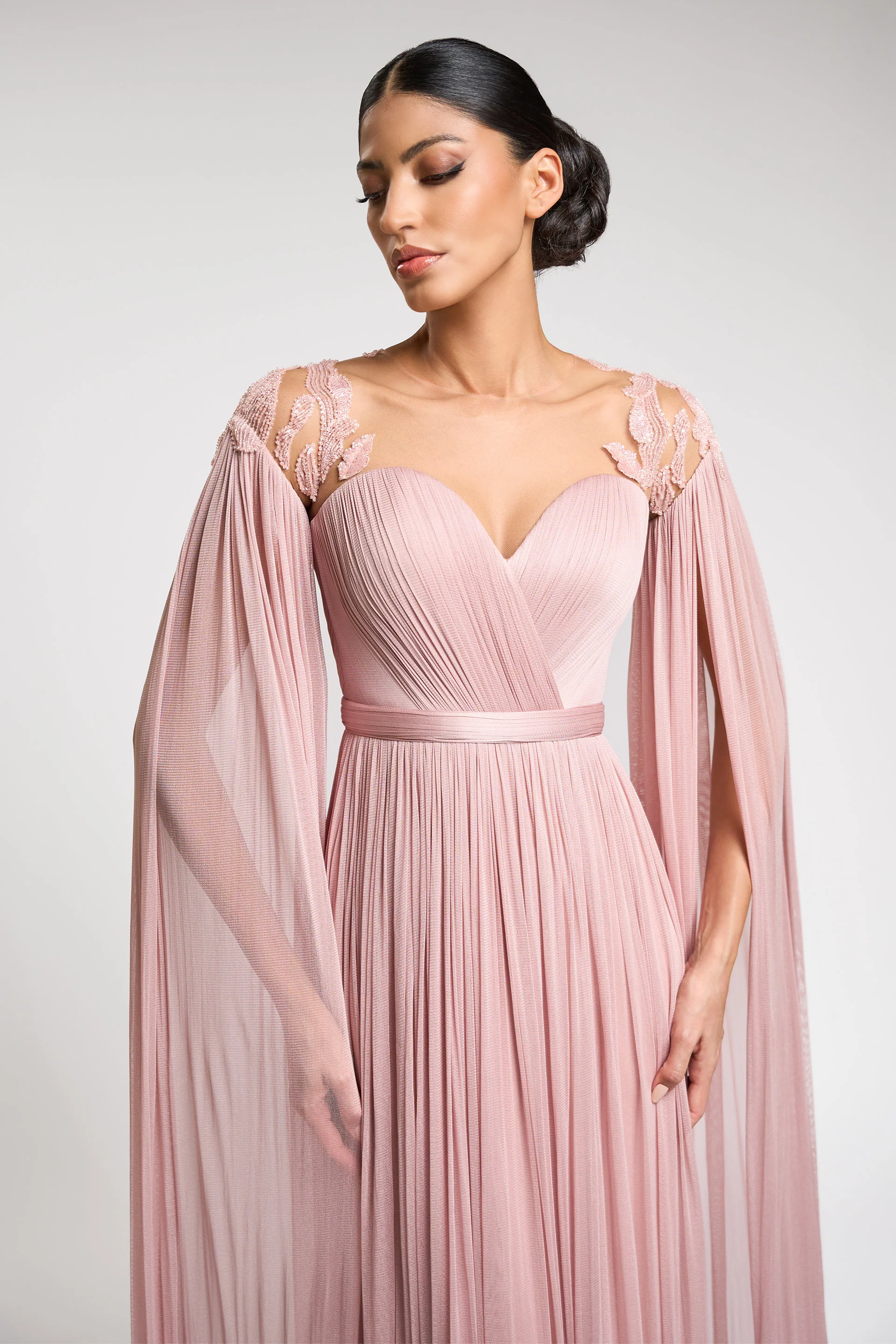 Rochie de seara lunga din tul de matase Beatriz CA142 - Image 3