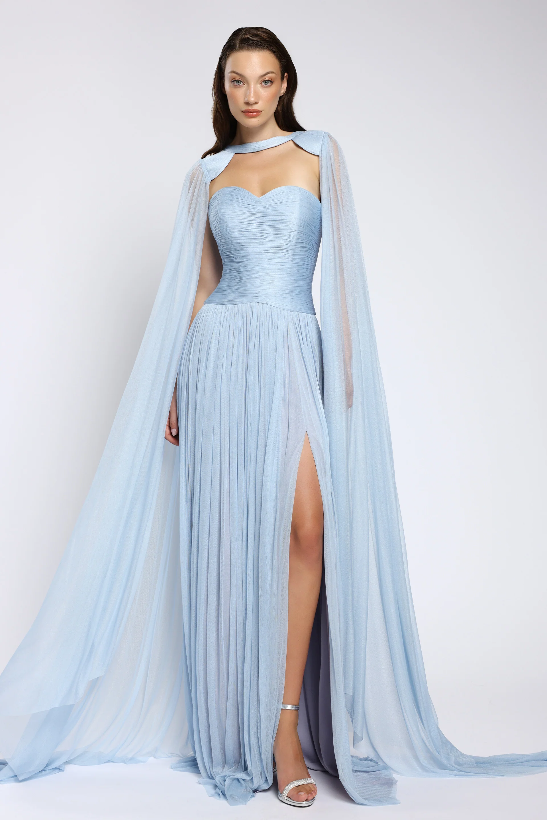 Rochie de seara lunga din tul de matase Nova CA146 - Image 5