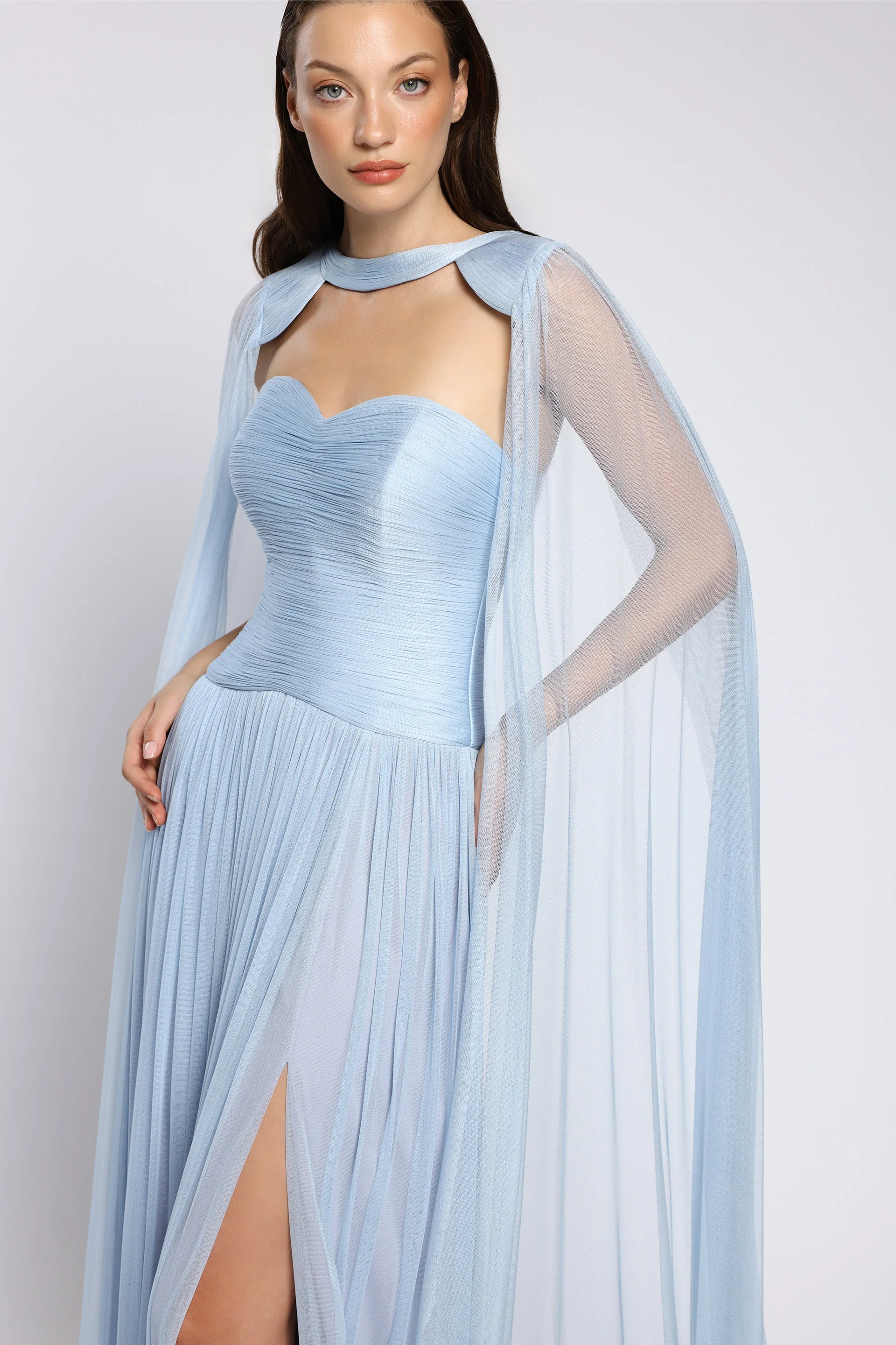 Rochie de seara lunga din tul de matase Nova CA146 - Image 16