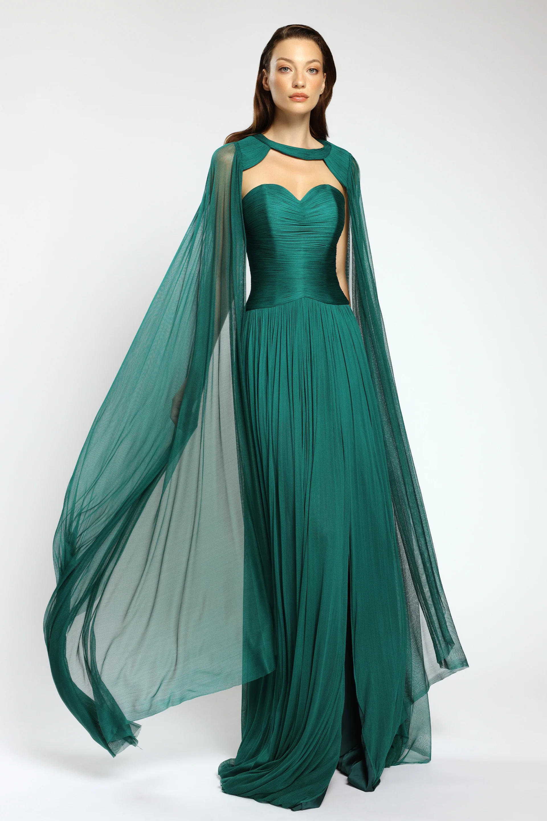 Rochie de seara lunga din tul de matase Nova CA146 - Image 7