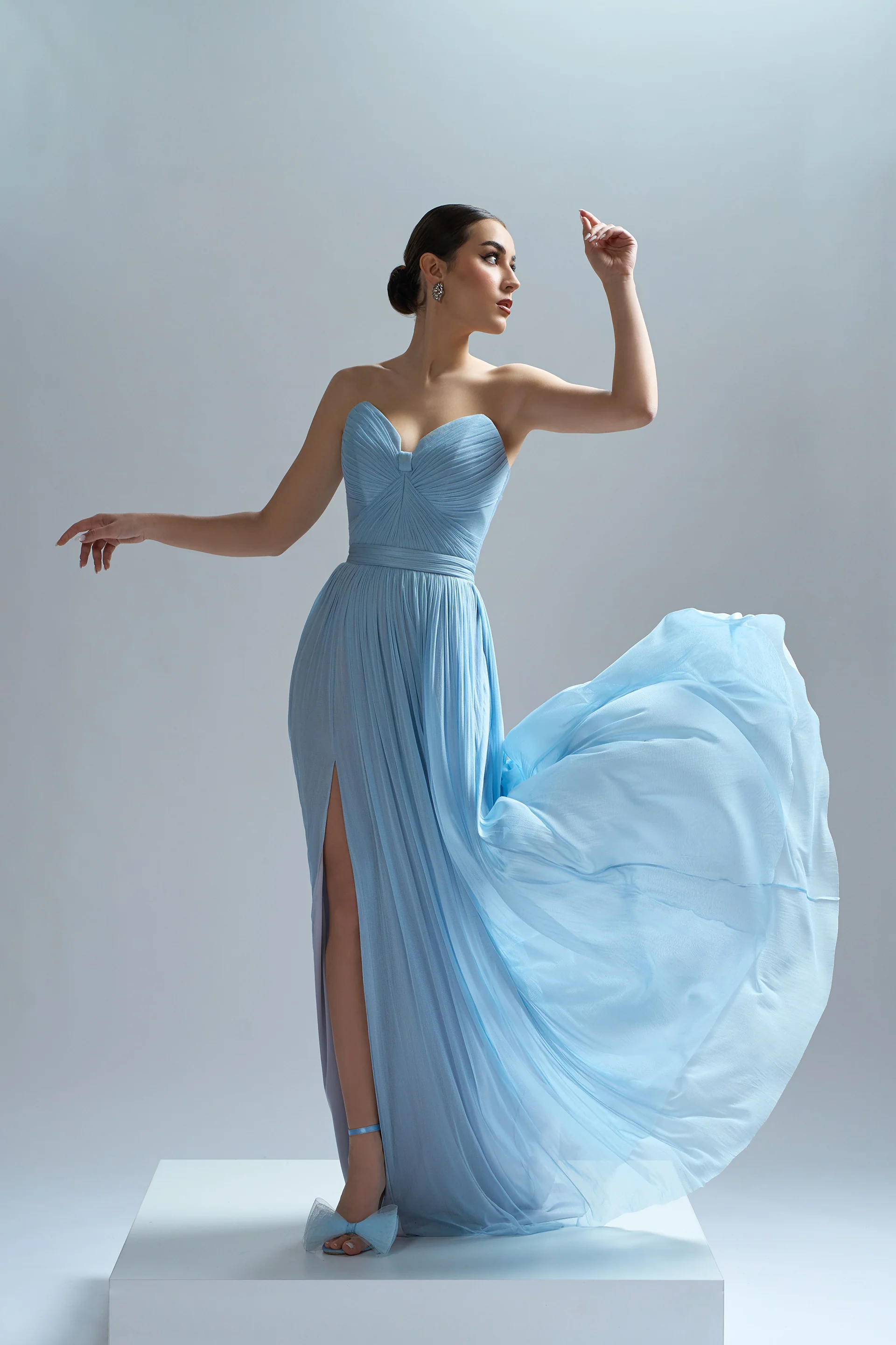 Rochie de seara lunga din tul de matase Pandora CA72 - Image 38